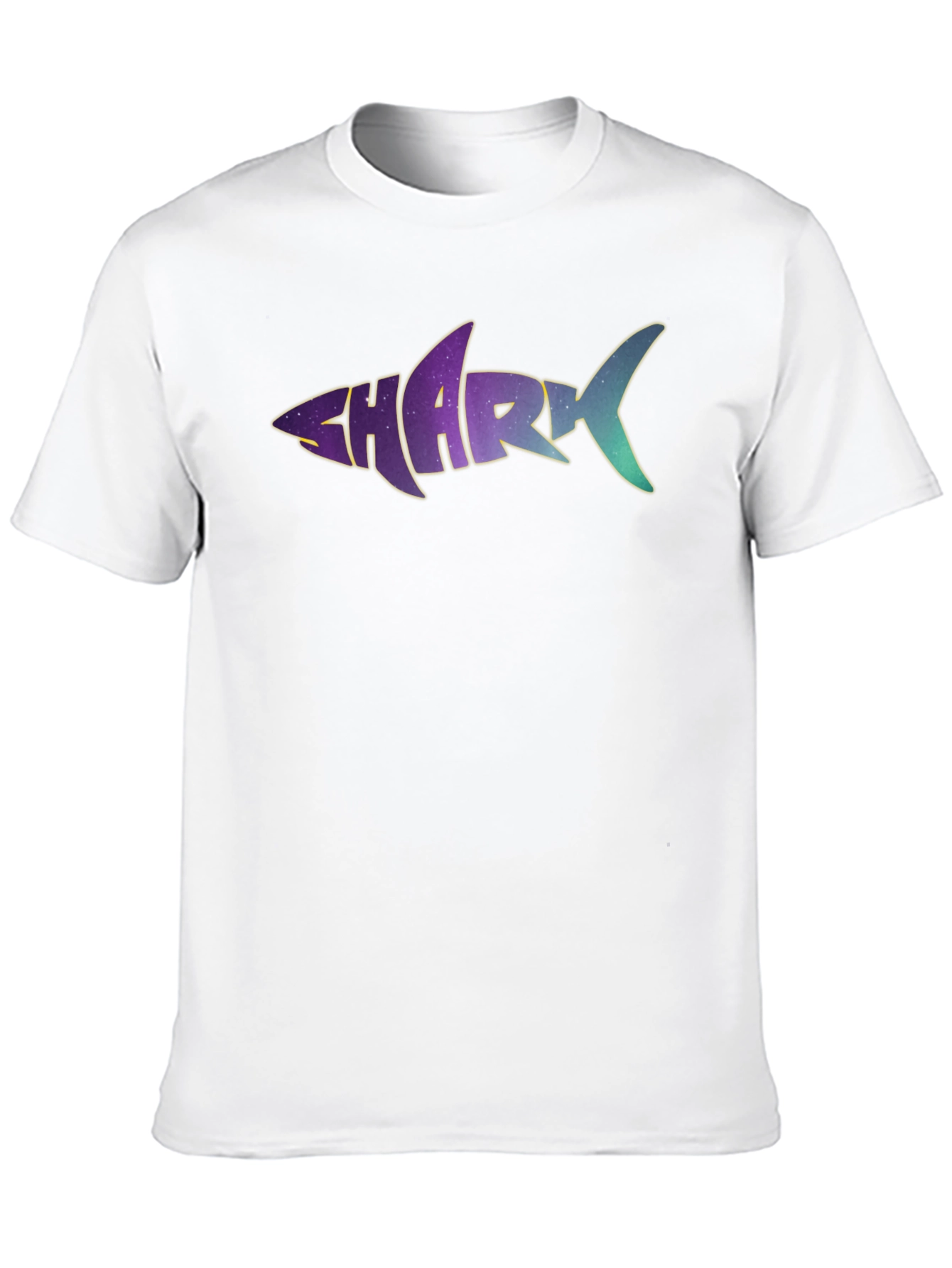 Shark Word Galaxy Graphic Black T-Shirt