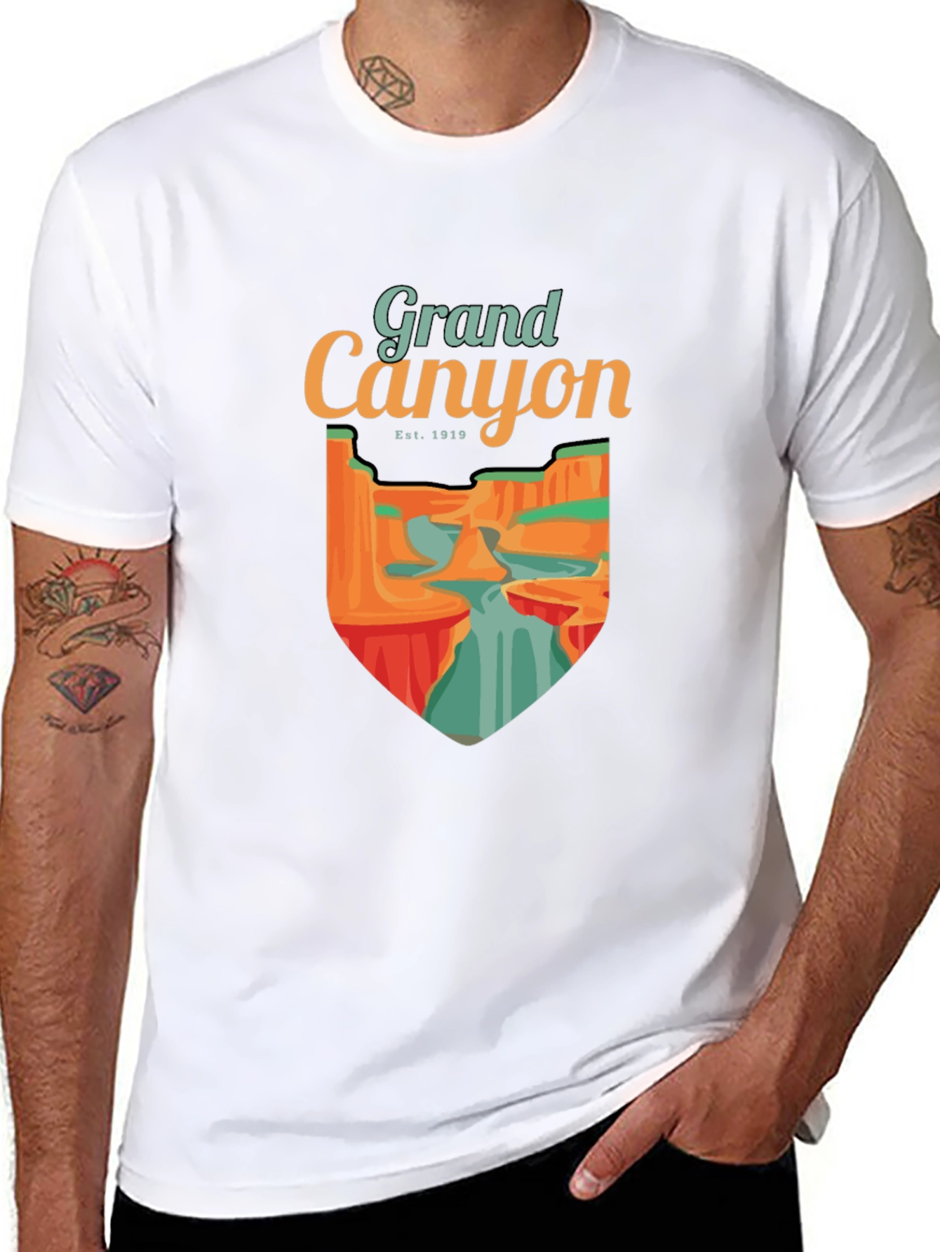 Grand Canyon Graphic Tee - Black Cotton T-Shirt