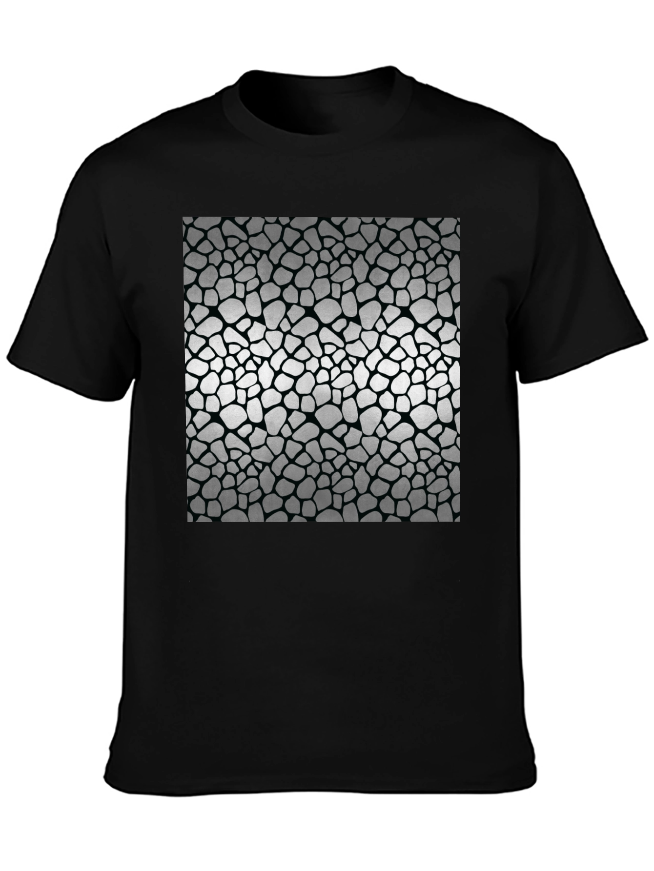 Textured Print Black T-Shirt