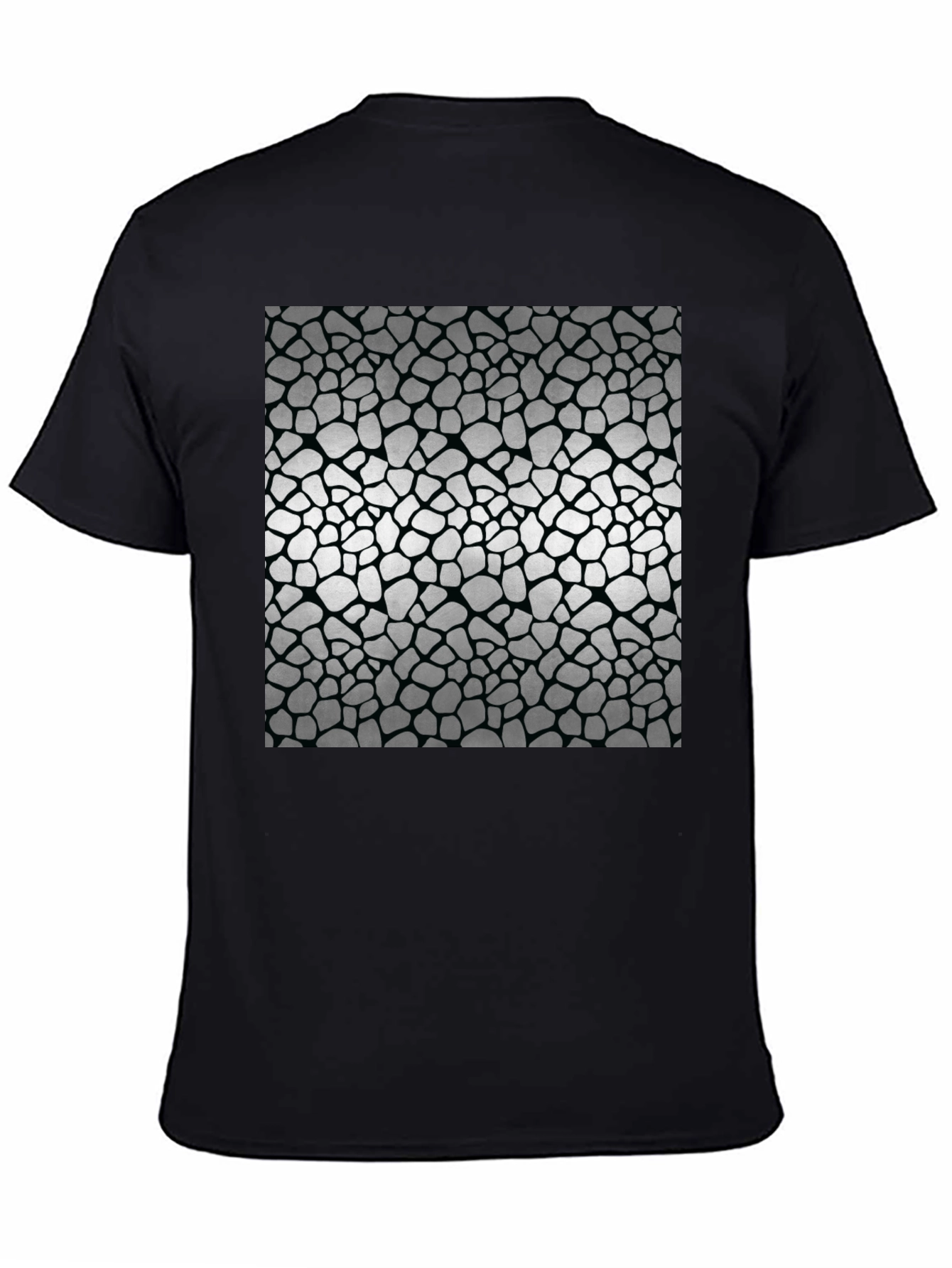 Textured Print Black T-Shirt