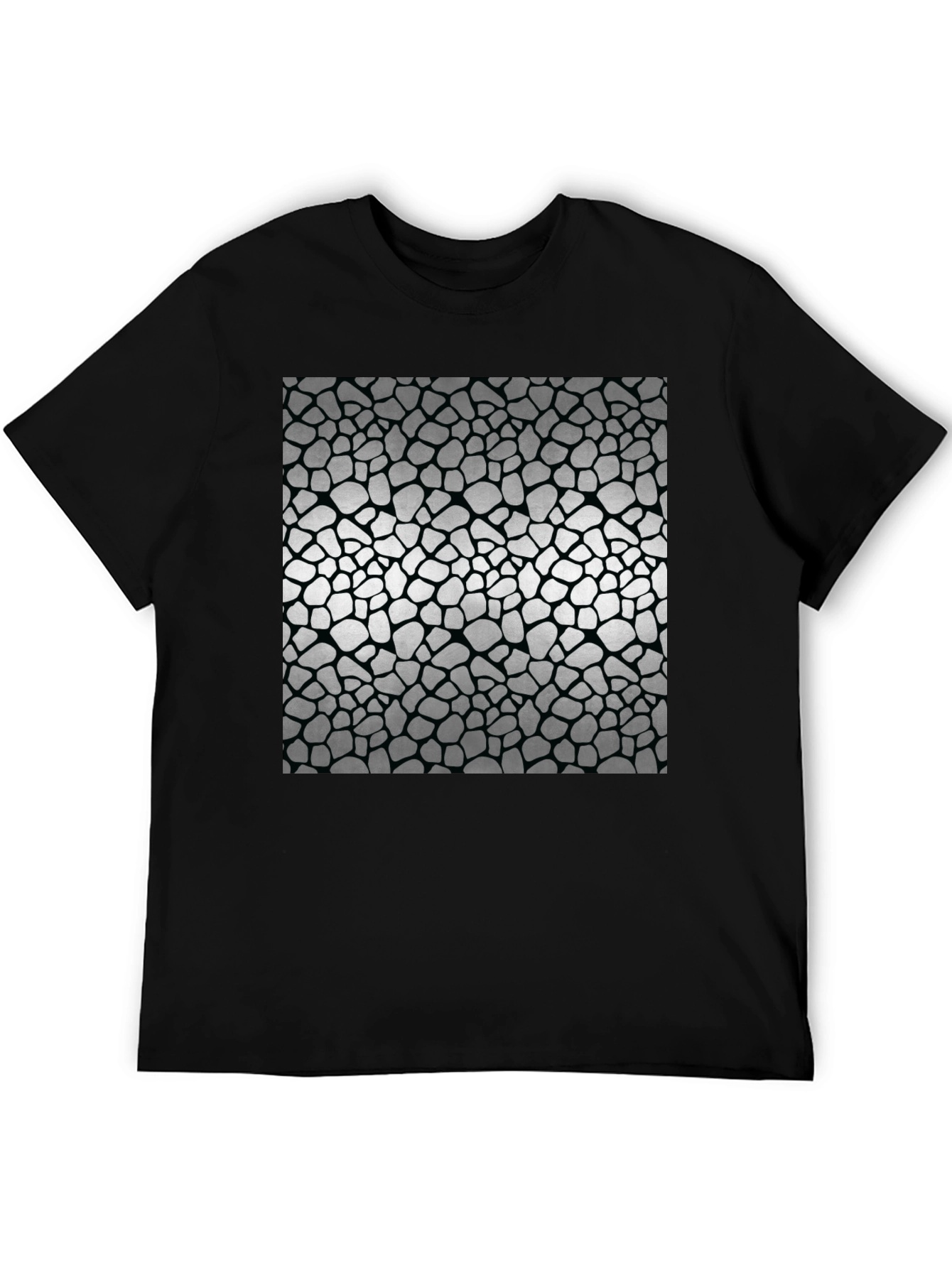 Textured Print Black T-Shirt