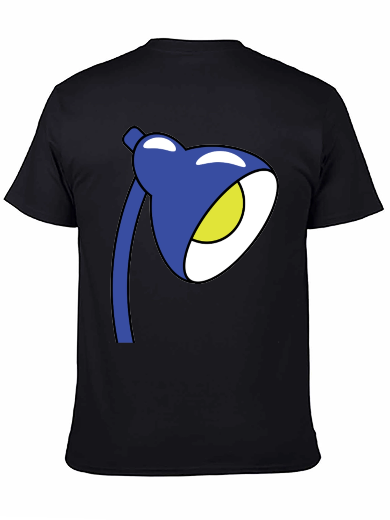 Cartoon Lamp Graphic T-Shirt - Black Cotton Tee