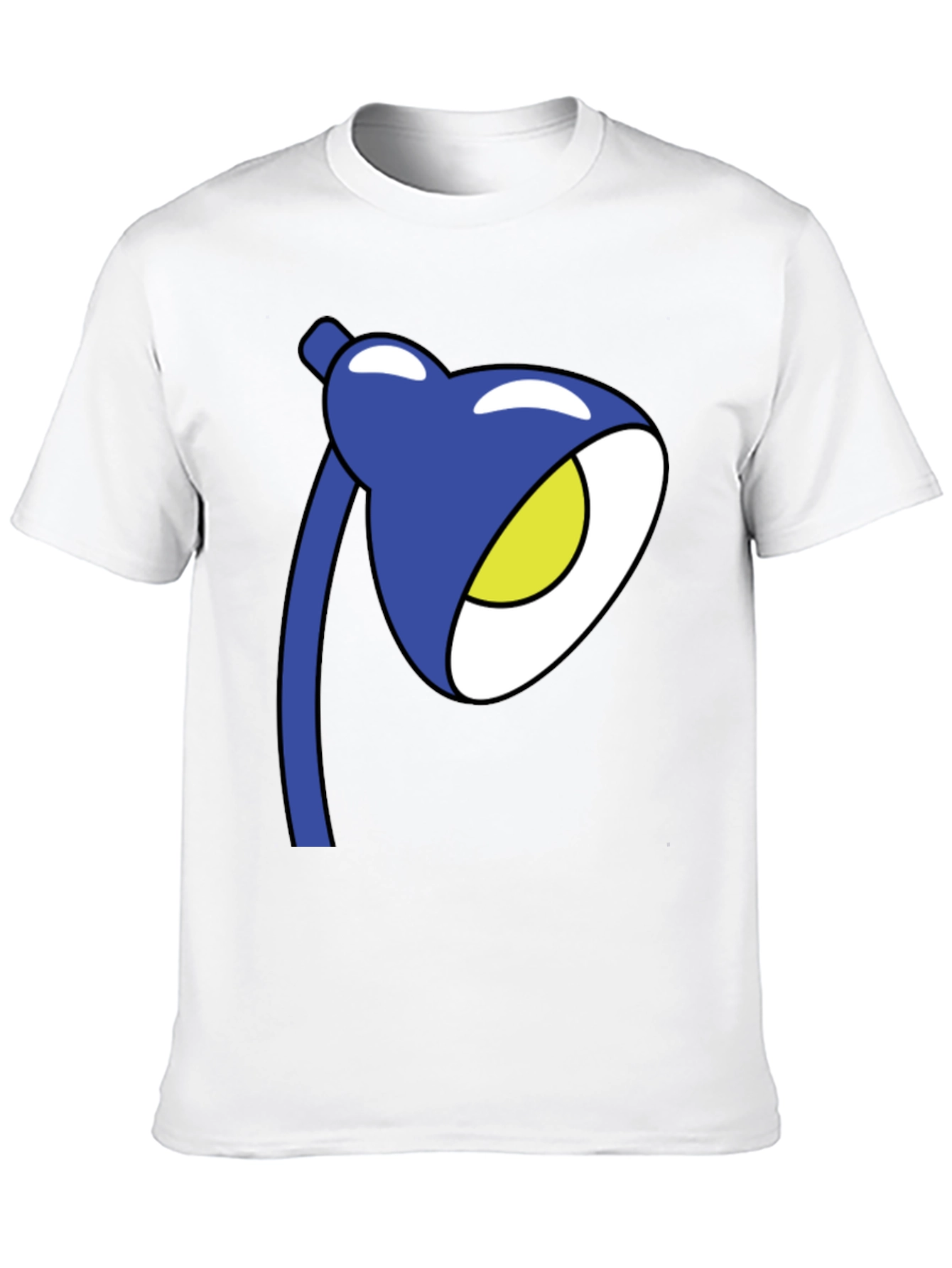 Cartoon Lamp Graphic T-Shirt - Black Cotton Tee