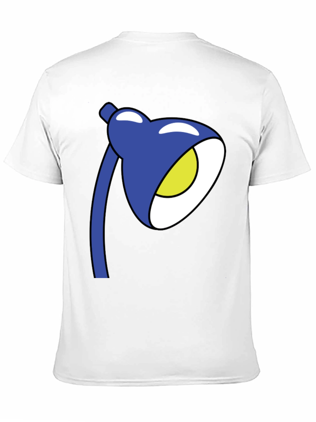 Cartoon Lamp Graphic T-Shirt - Black Cotton Tee