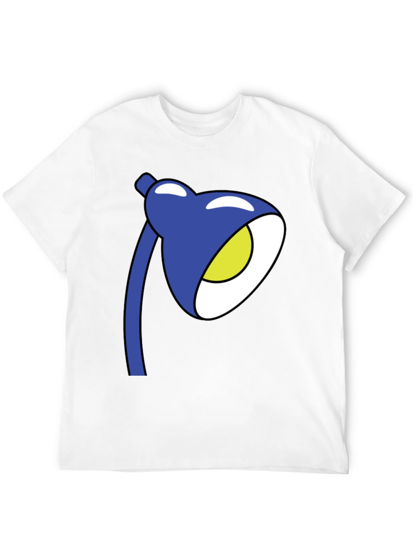 Cartoon Lamp Graphic T-Shirt - Black Cotton Tee