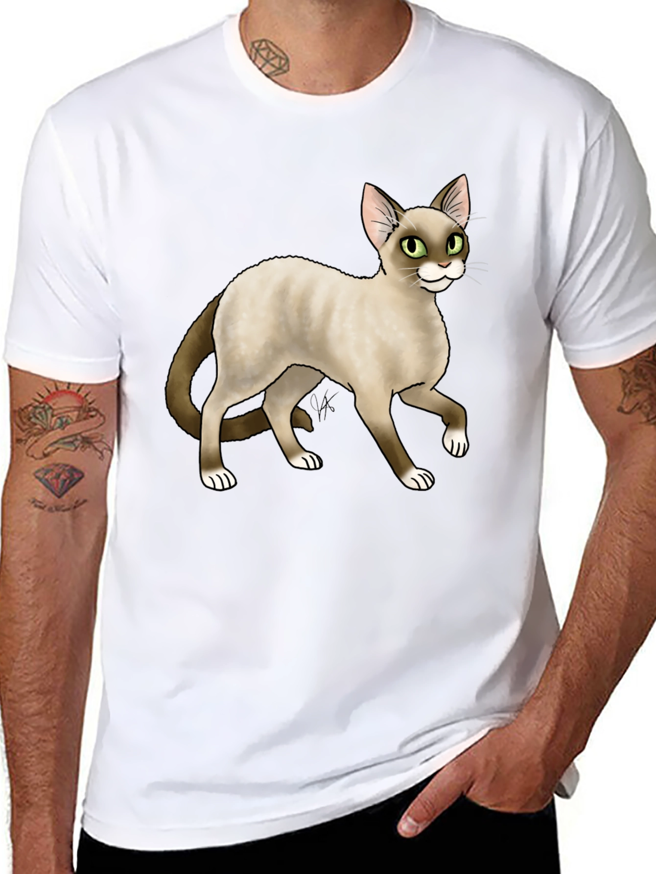 Cat Graphic Black T-Shirt