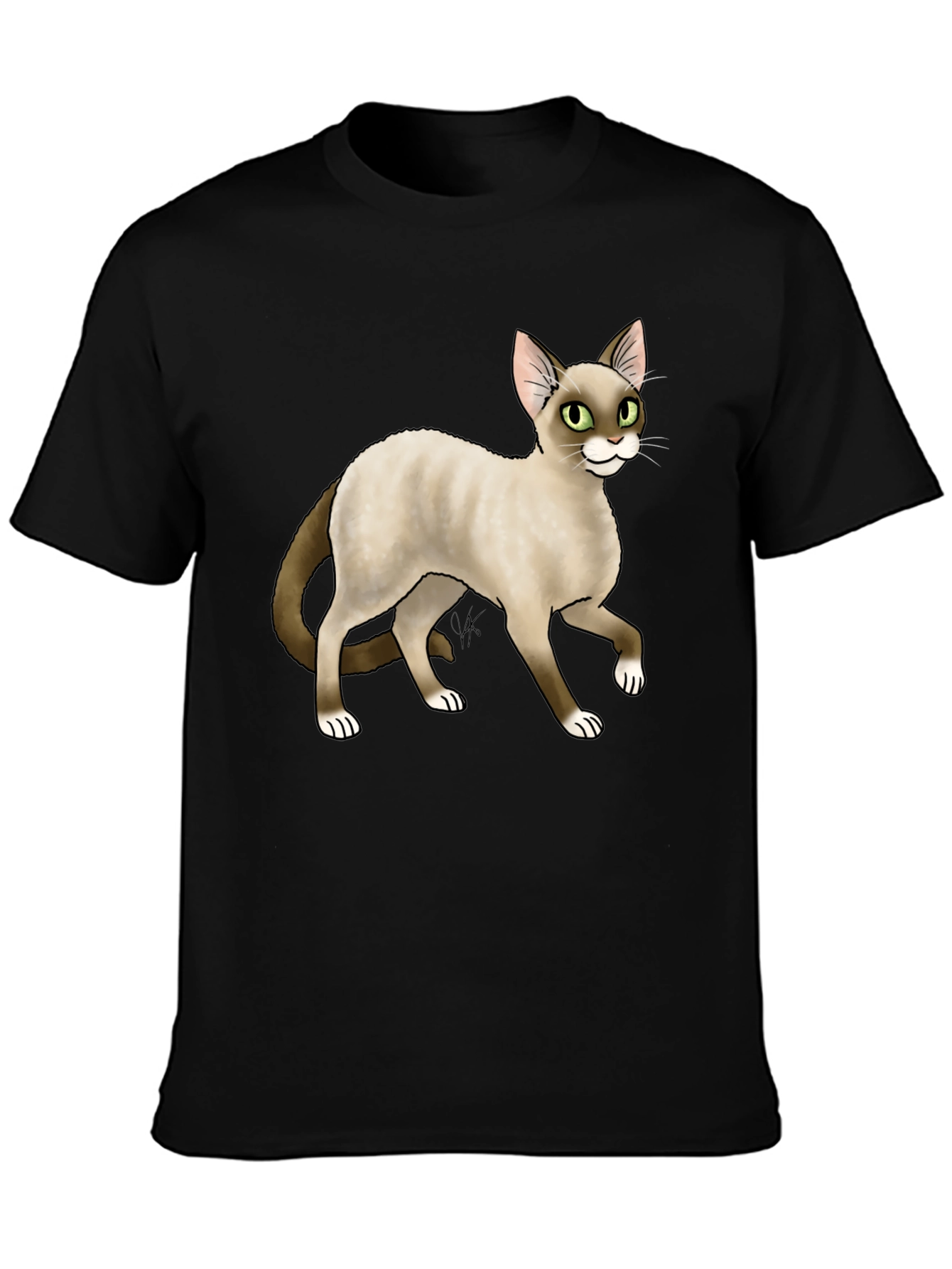 Cat Graphic Black T-Shirt