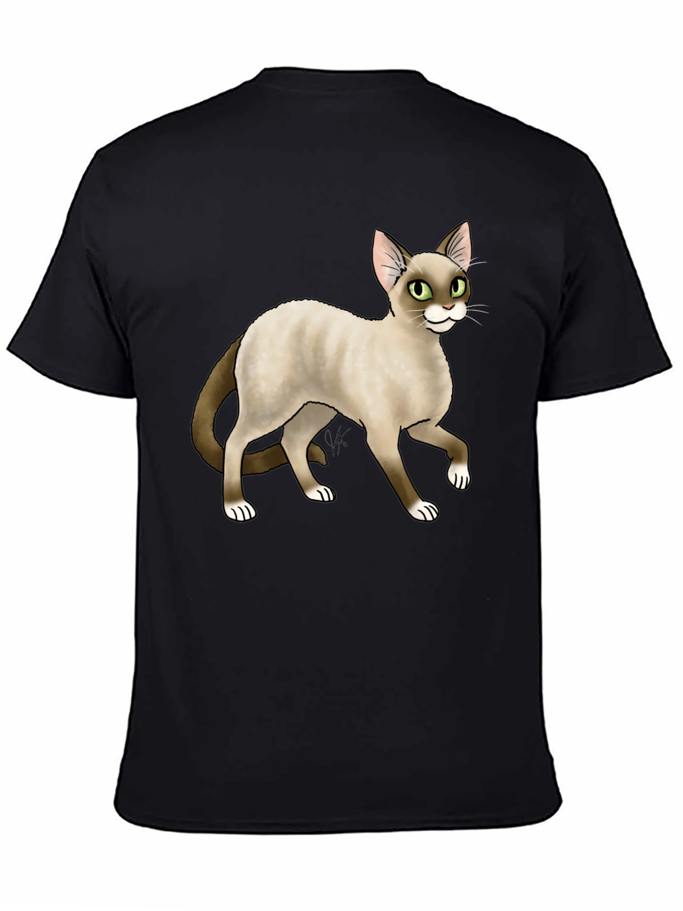 Cat Graphic Black T-Shirt