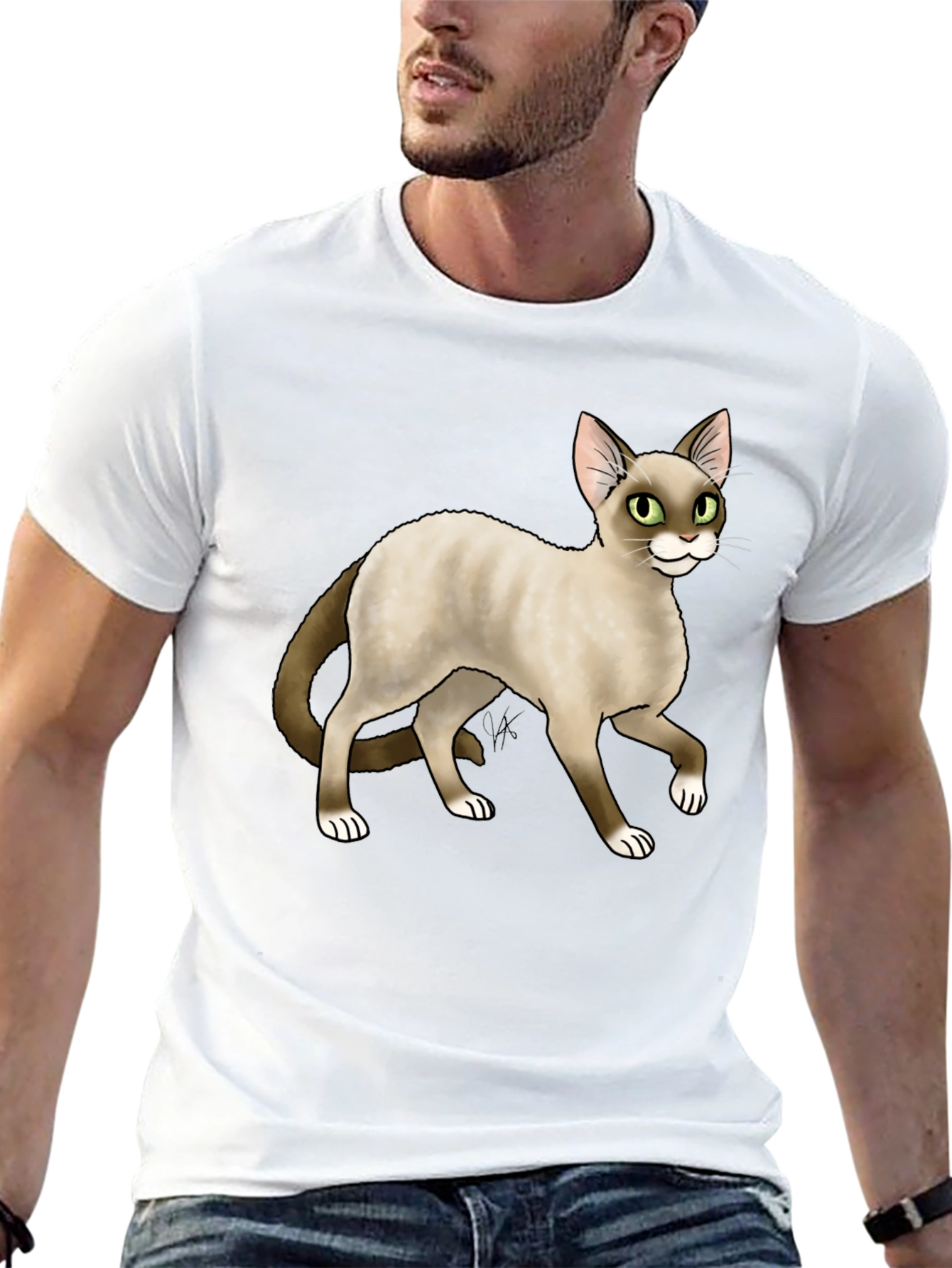 Cat Graphic Black T-Shirt