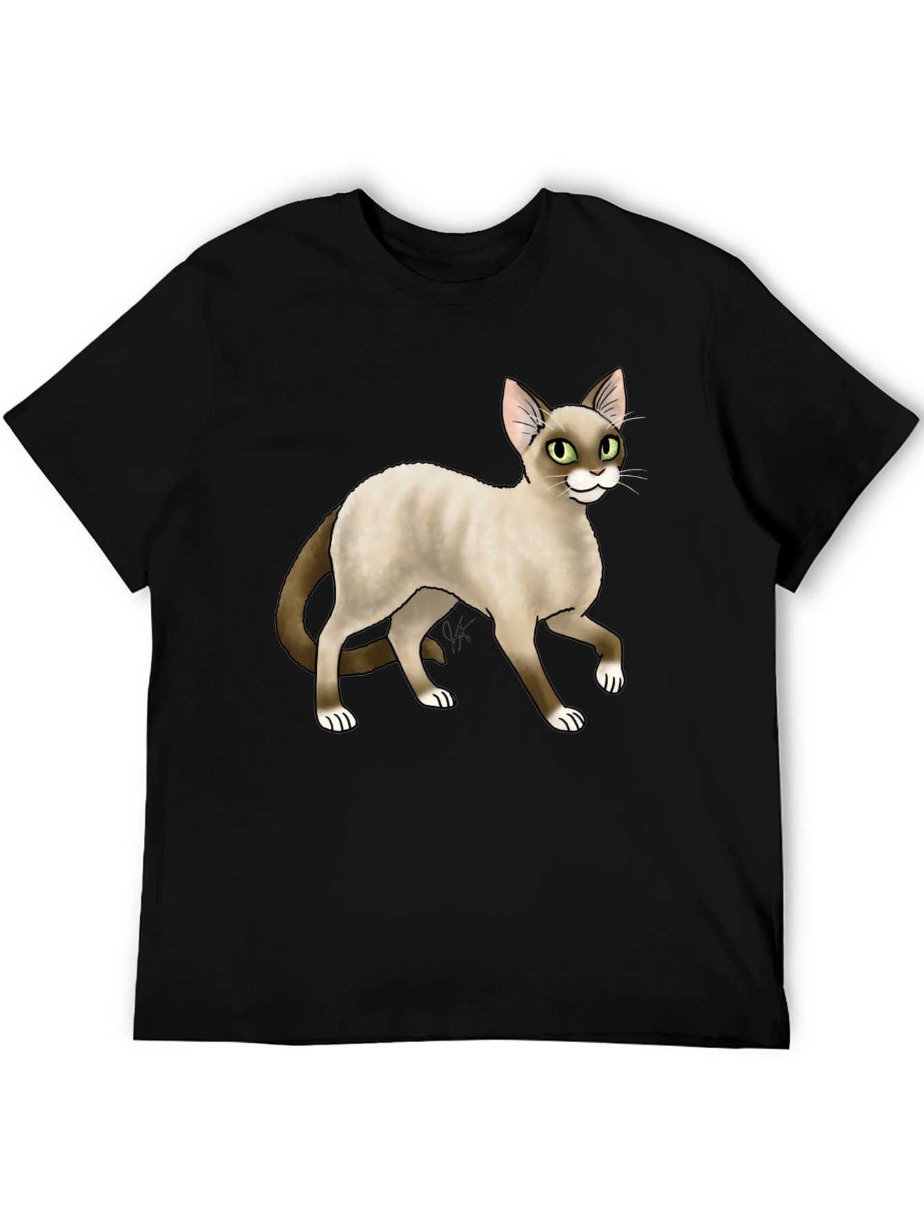 Cat Graphic Black T-Shirt