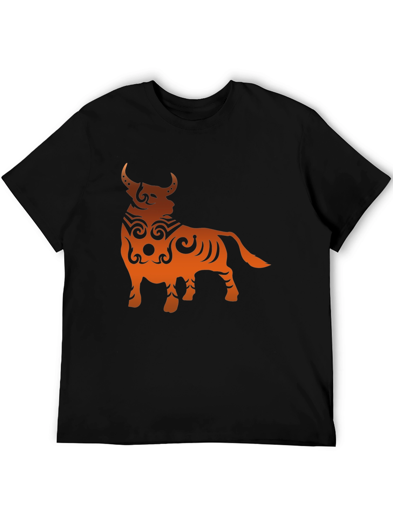 Tribal Bull Graphic Tee - Bold Black T-Shirt