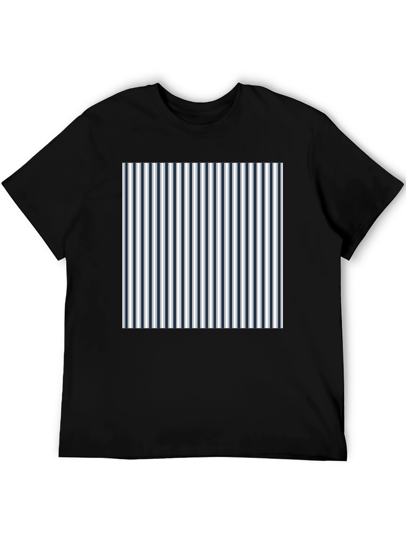 Striped Tee - Black with Bold Stripe Design