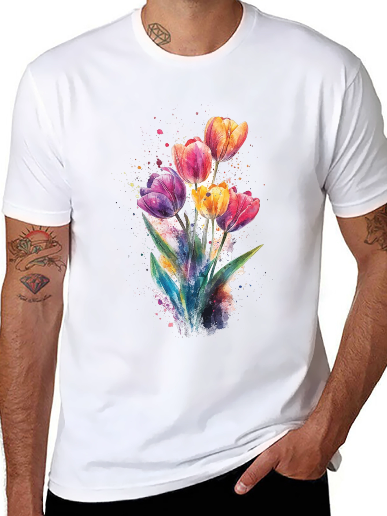 Watercolor Tulip Bouquet T-Shirt
