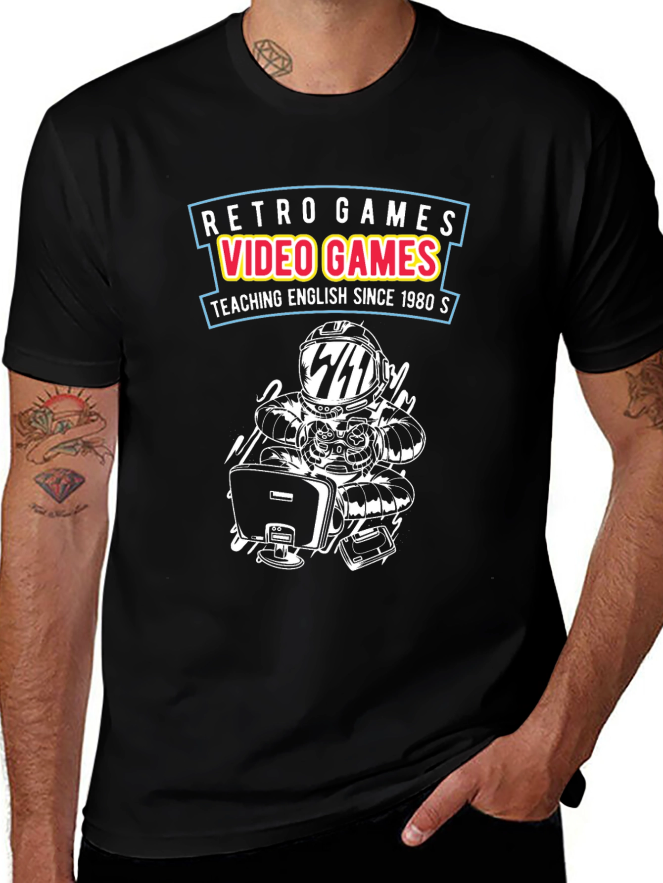 Retro Games Video Games T-Shirt Black