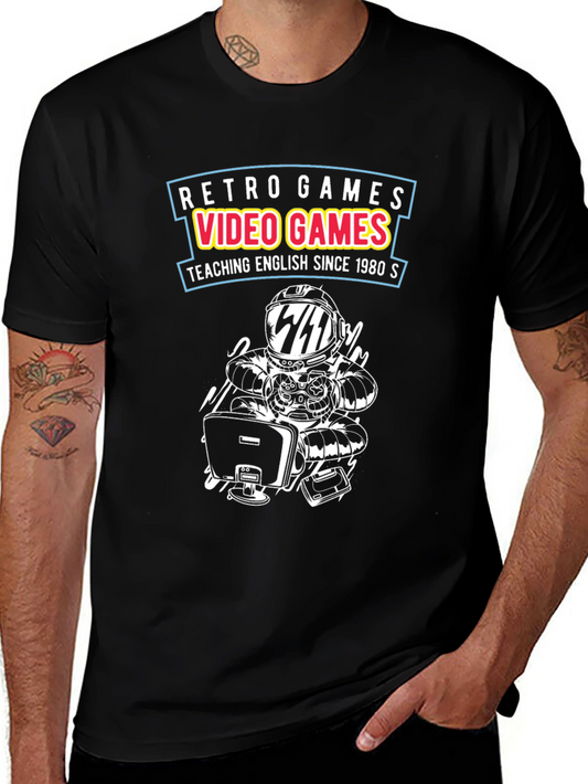 Retro Games Video Games T-Shirt Black