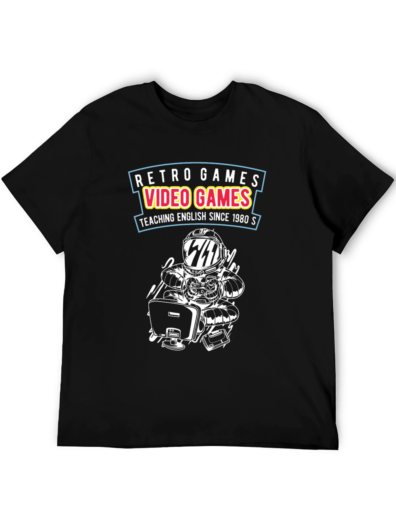 Retro Games Video Games T-Shirt Black