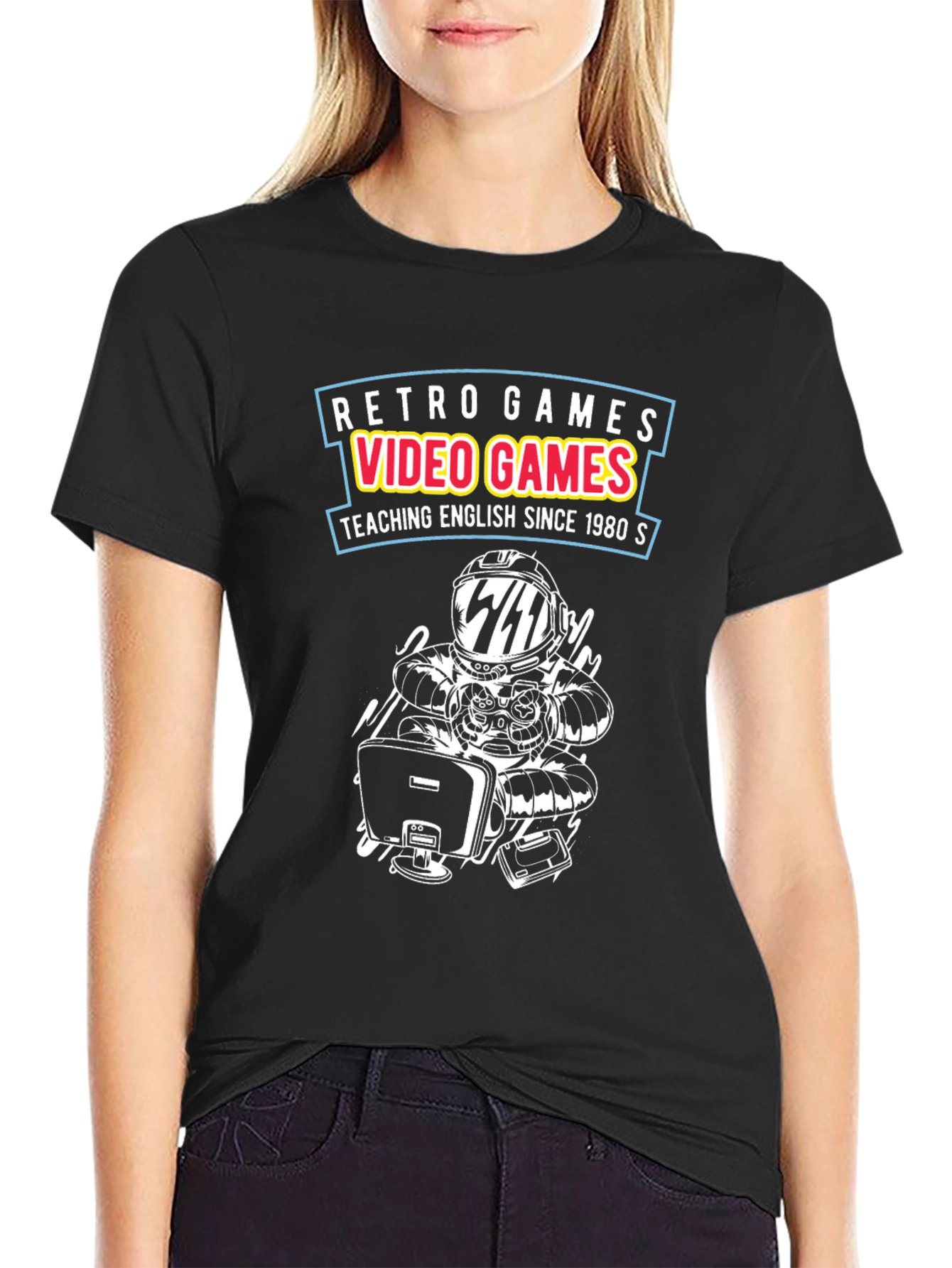 Retro Games Video Games T-Shirt Black