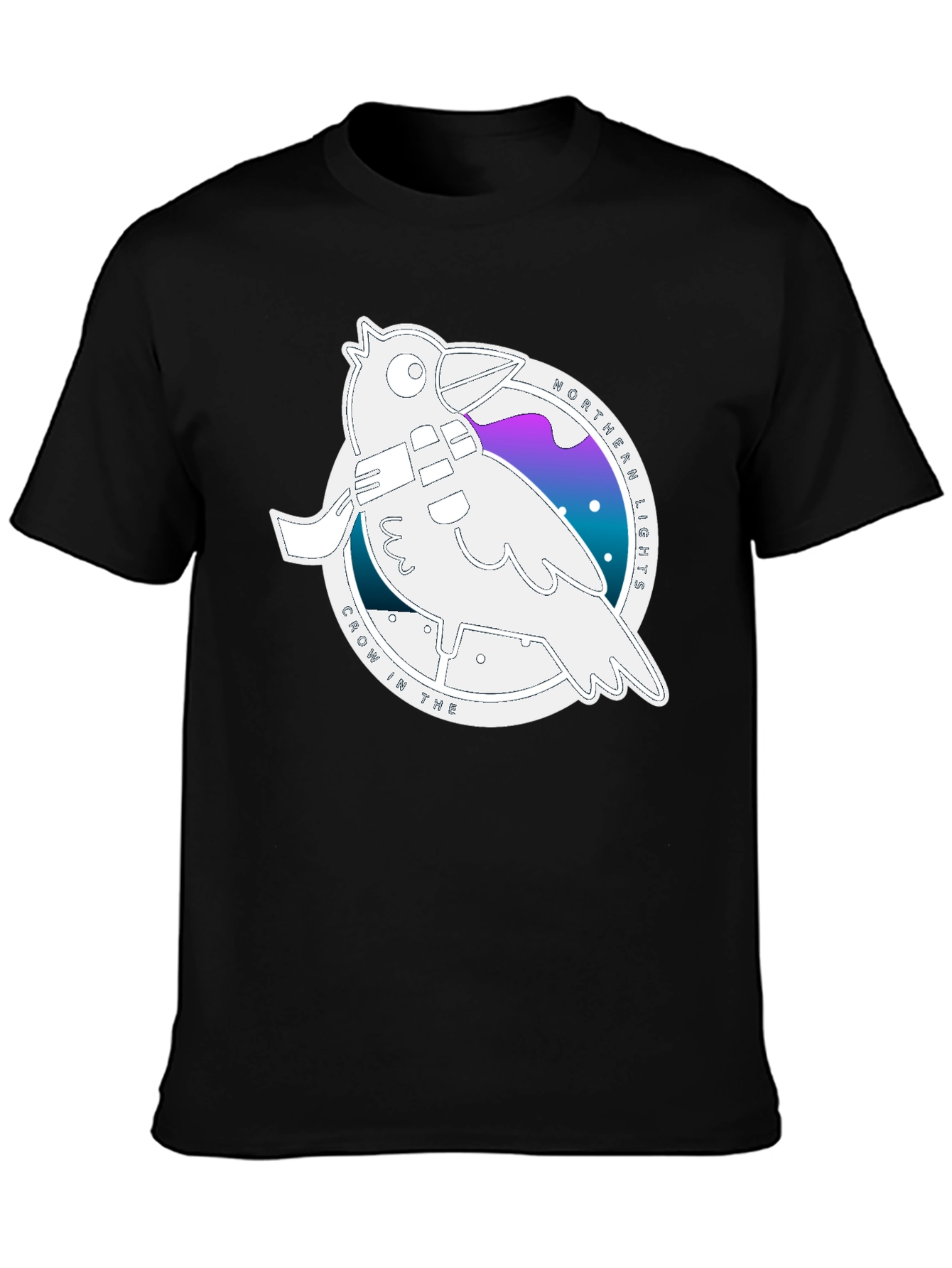 Northern Lights Crow Graphic T-Shirt