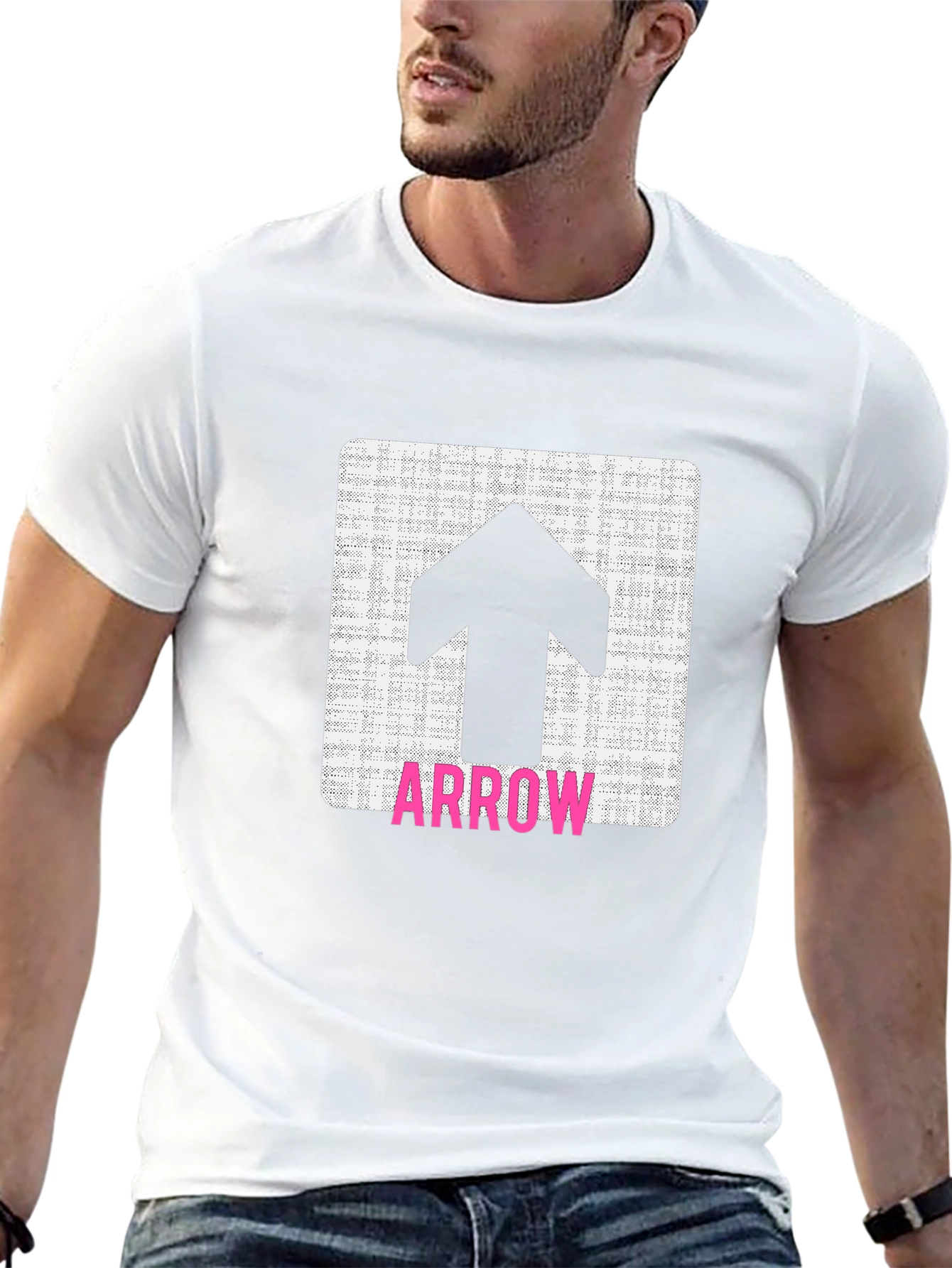 Upward Arrow Graphic Tee - Black Casual Shirt