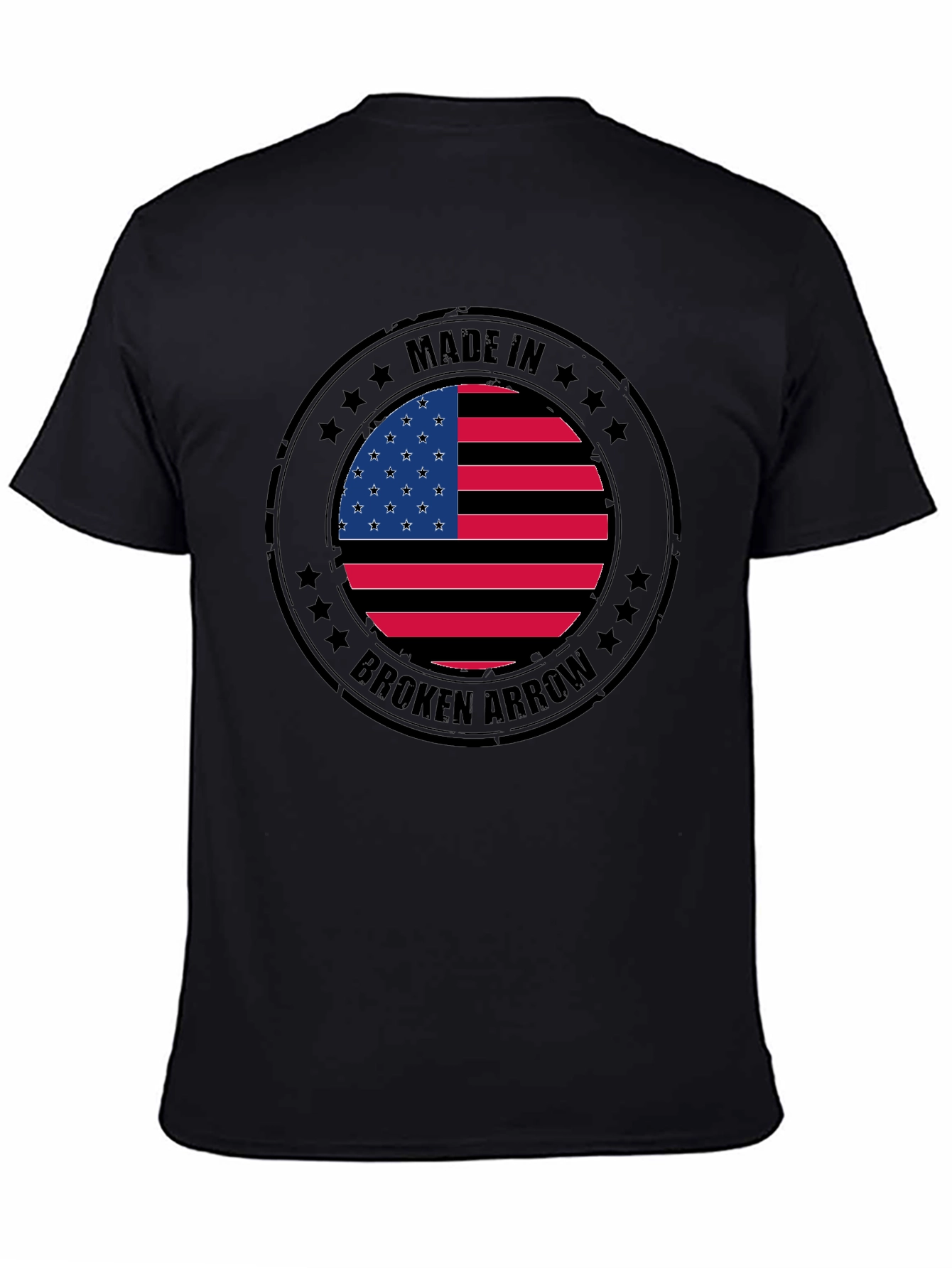 Made in Broken Arrow USA Flag Graphic T-Shirt