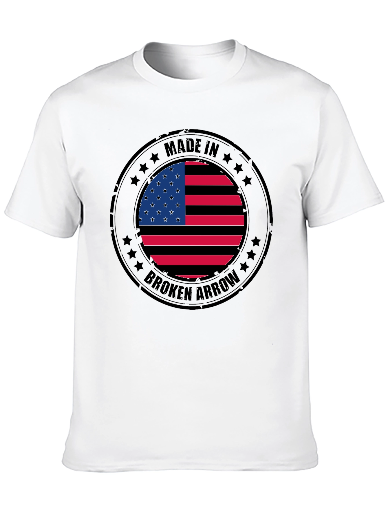 Made in Broken Arrow USA Flag Graphic T-Shirt