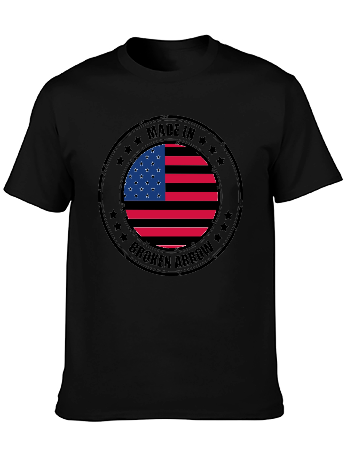 Made in Broken Arrow USA Flag Graphic T-Shirt