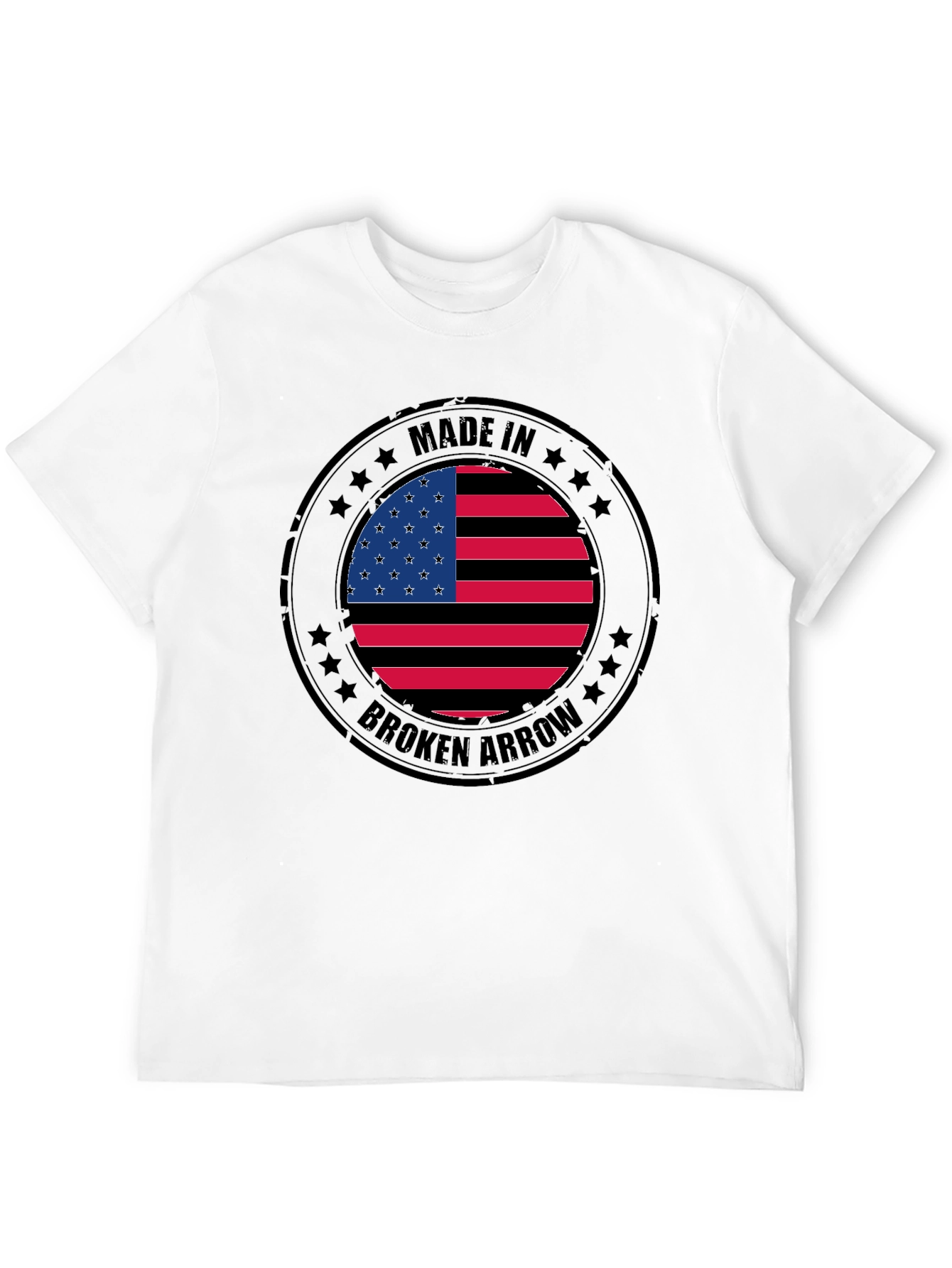 Made in Broken Arrow USA Flag Graphic T-Shirt