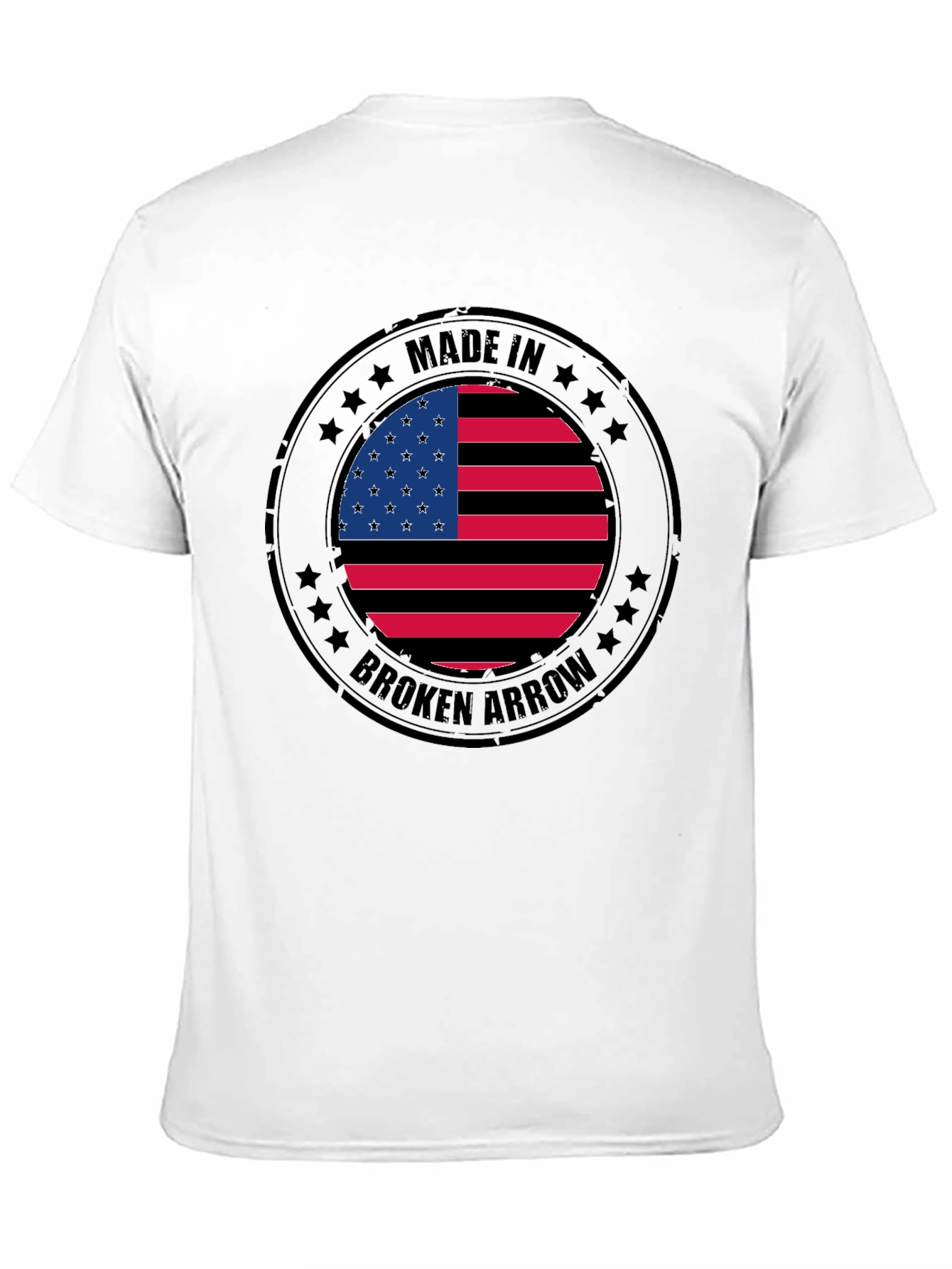 Made in Broken Arrow USA Flag Graphic T-Shirt