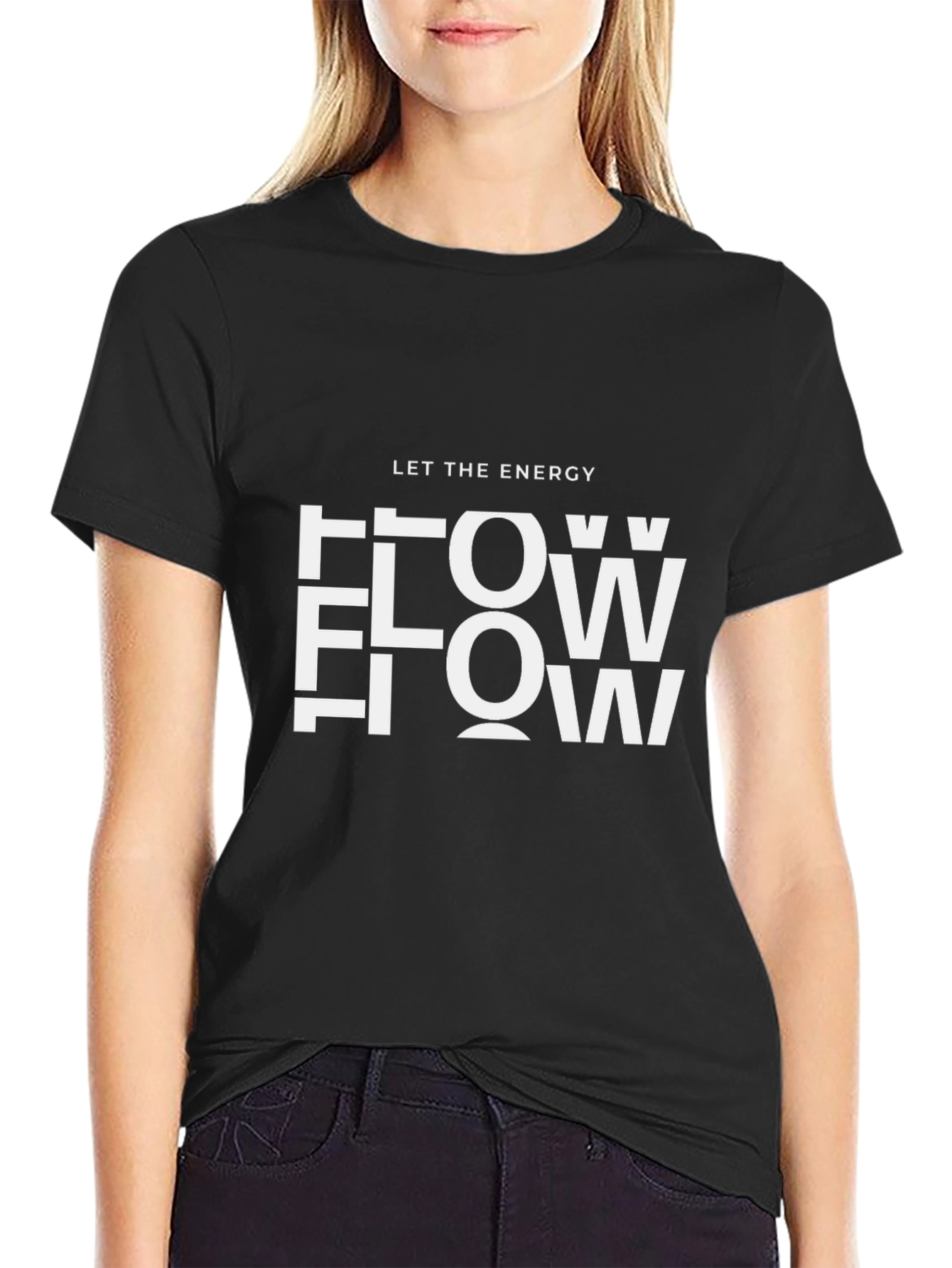 Energy Flow Graphic Tee - Black Casual T-Shirt