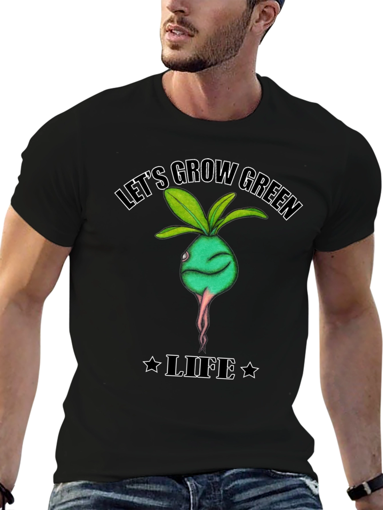 Lets Grow Green Life T-Shirt - Organic Style