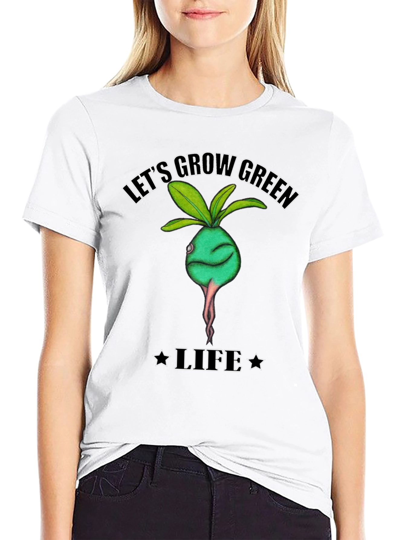 Lets Grow Green Life T-Shirt - Organic Style