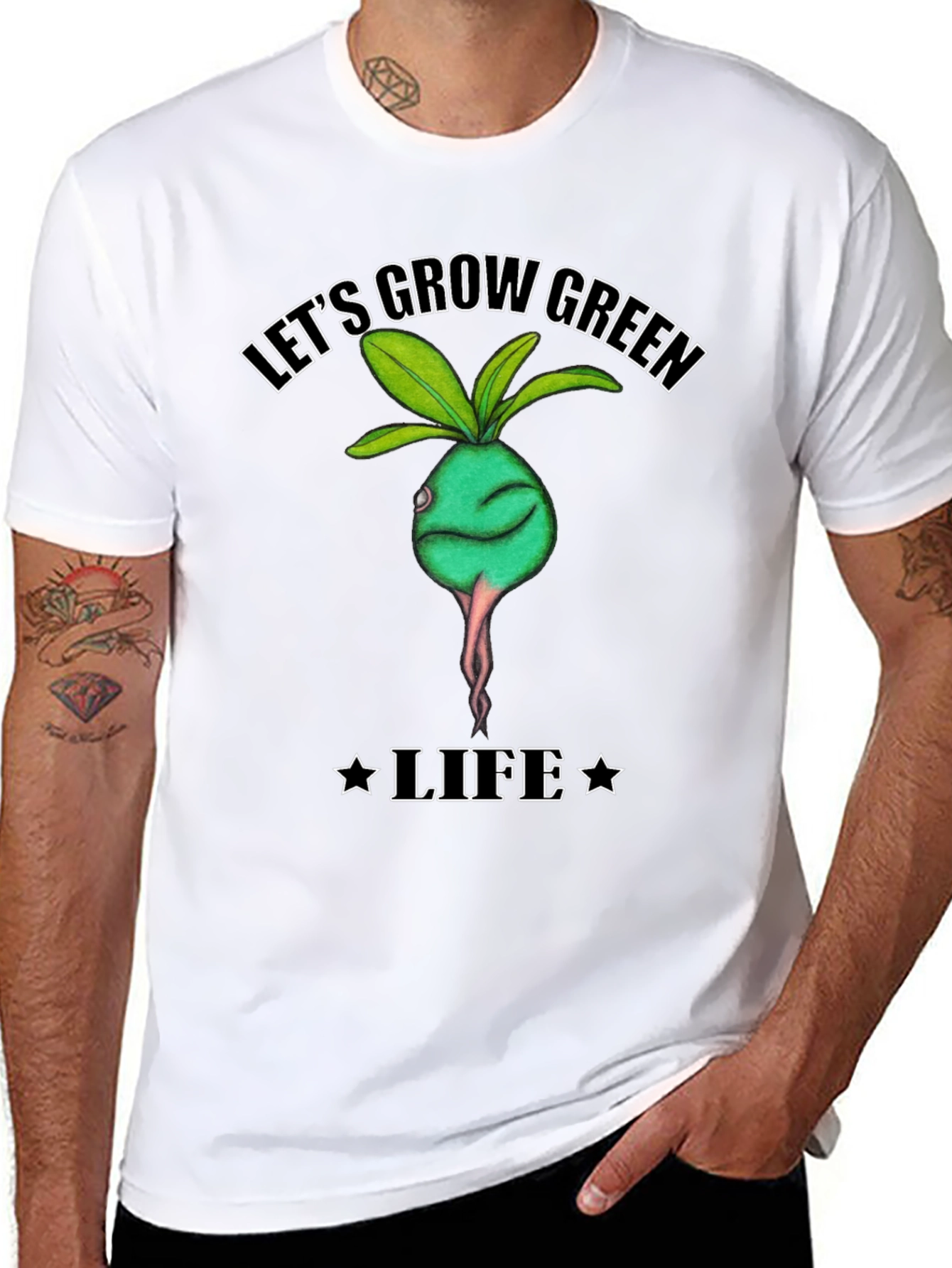 Lets Grow Green Life T-Shirt - Organic Style