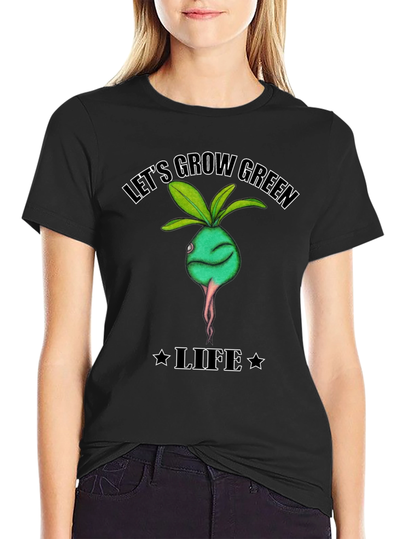 Lets Grow Green Life T-Shirt - Organic Style