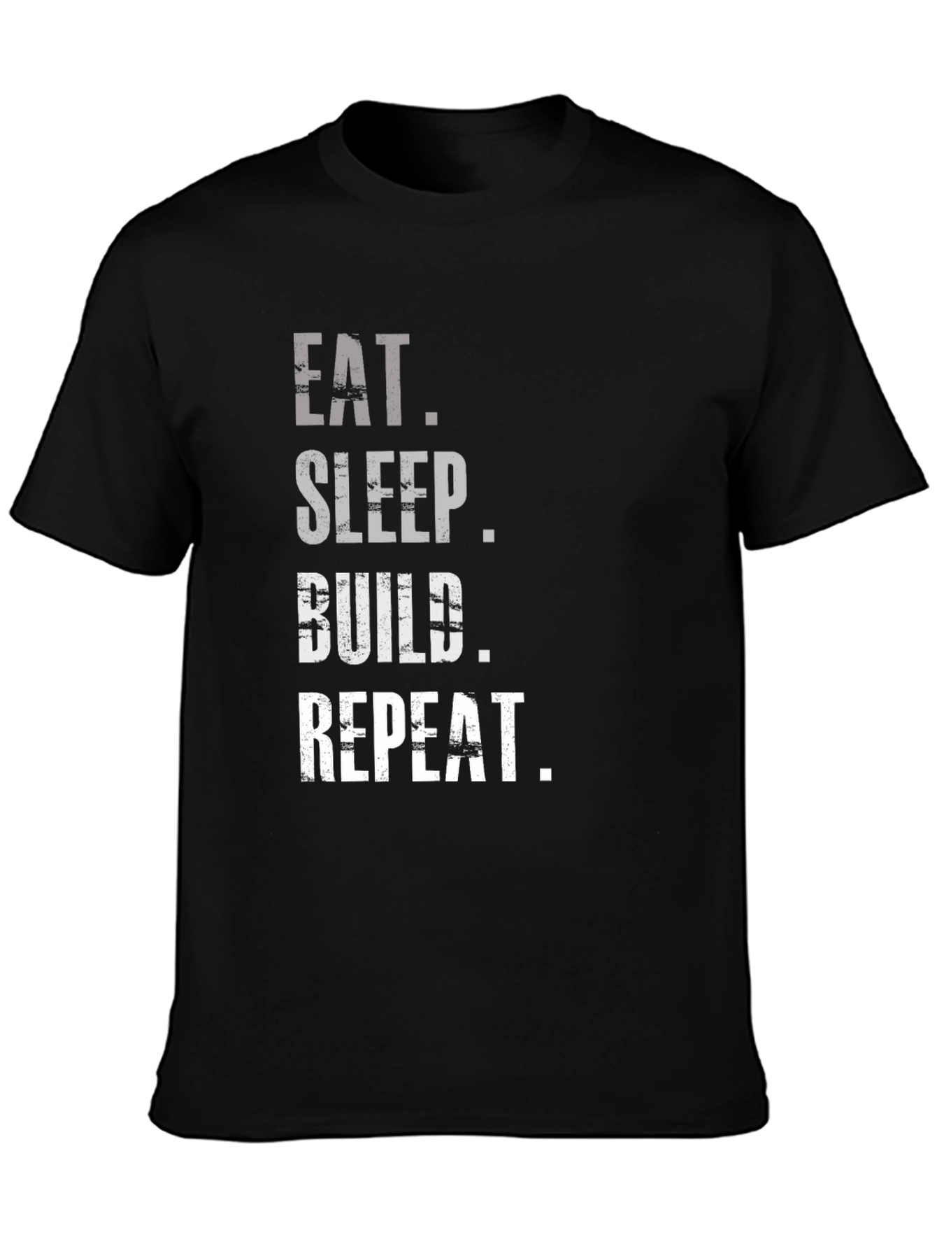 Eat Sleep Build Repeat T-Shirt - Black Graphic Tee