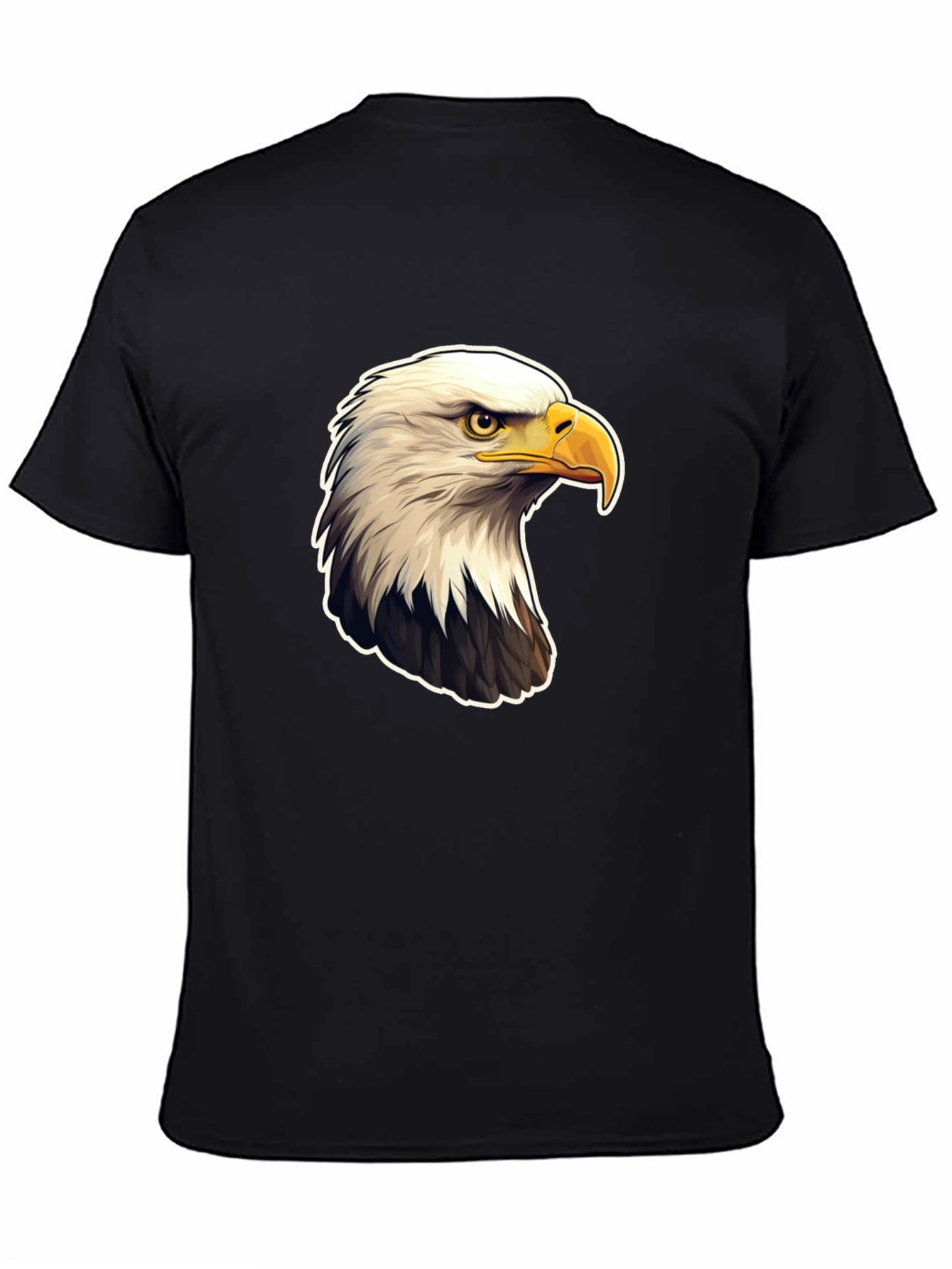 Bald Eagle Graphic Print Black T-Shirt