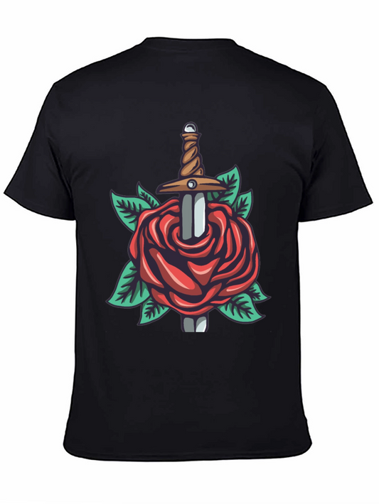Sword and Rose Graphic Tee - Cool Casual Style