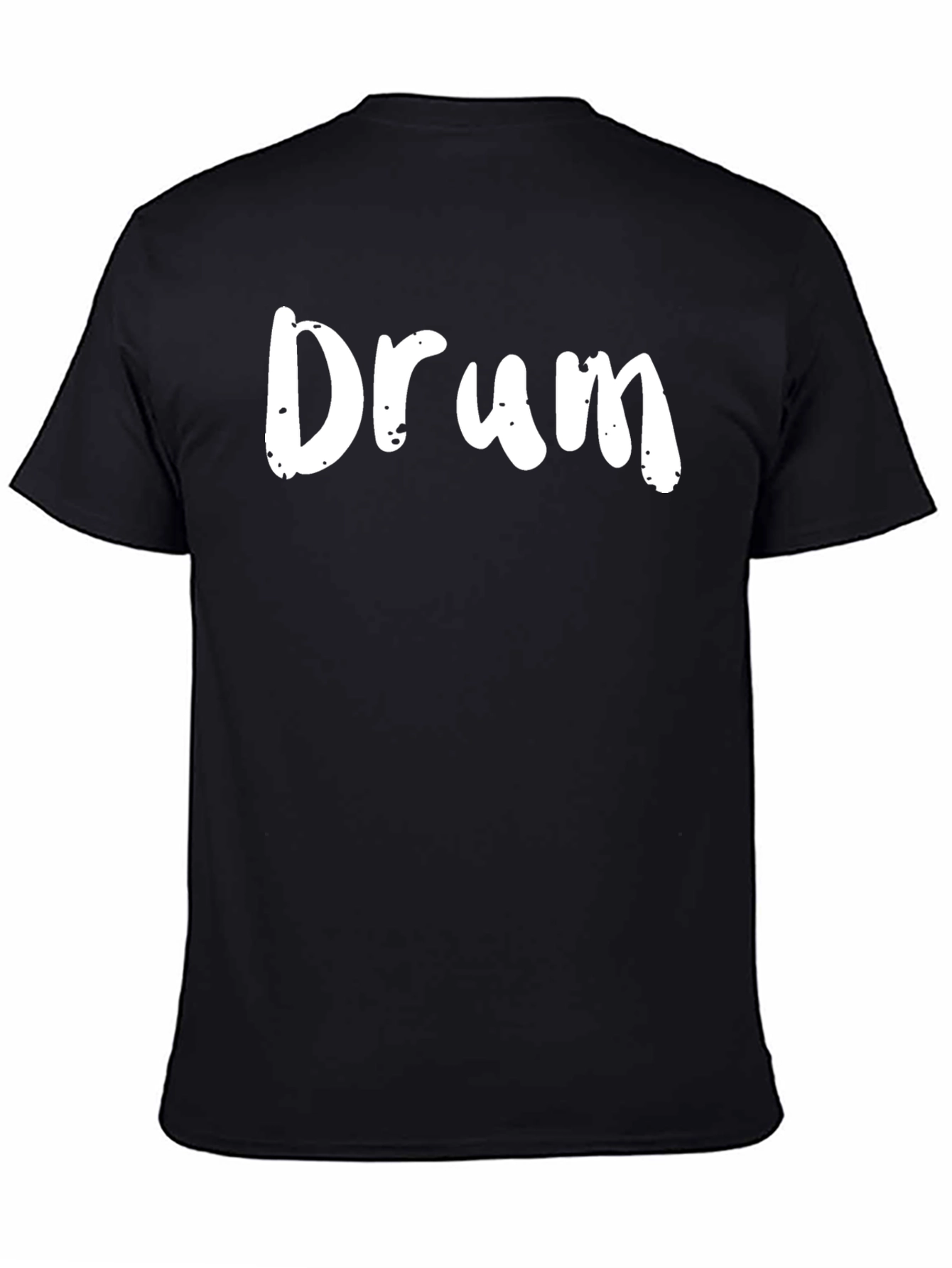 Drum T-Shirt - Black Crew Neck Tee
