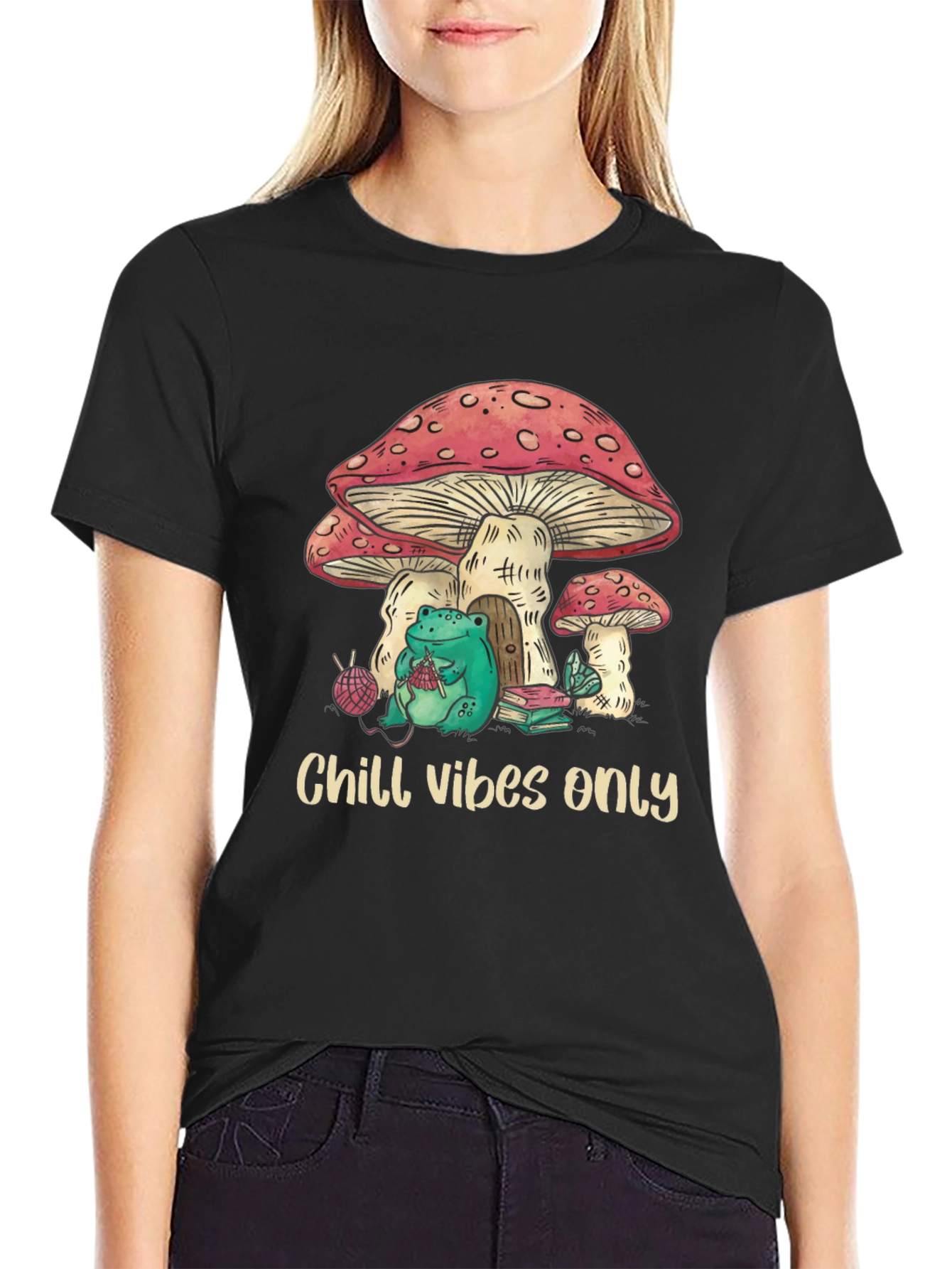 Chill Vibes Only Frog Mushroom T-Shirt