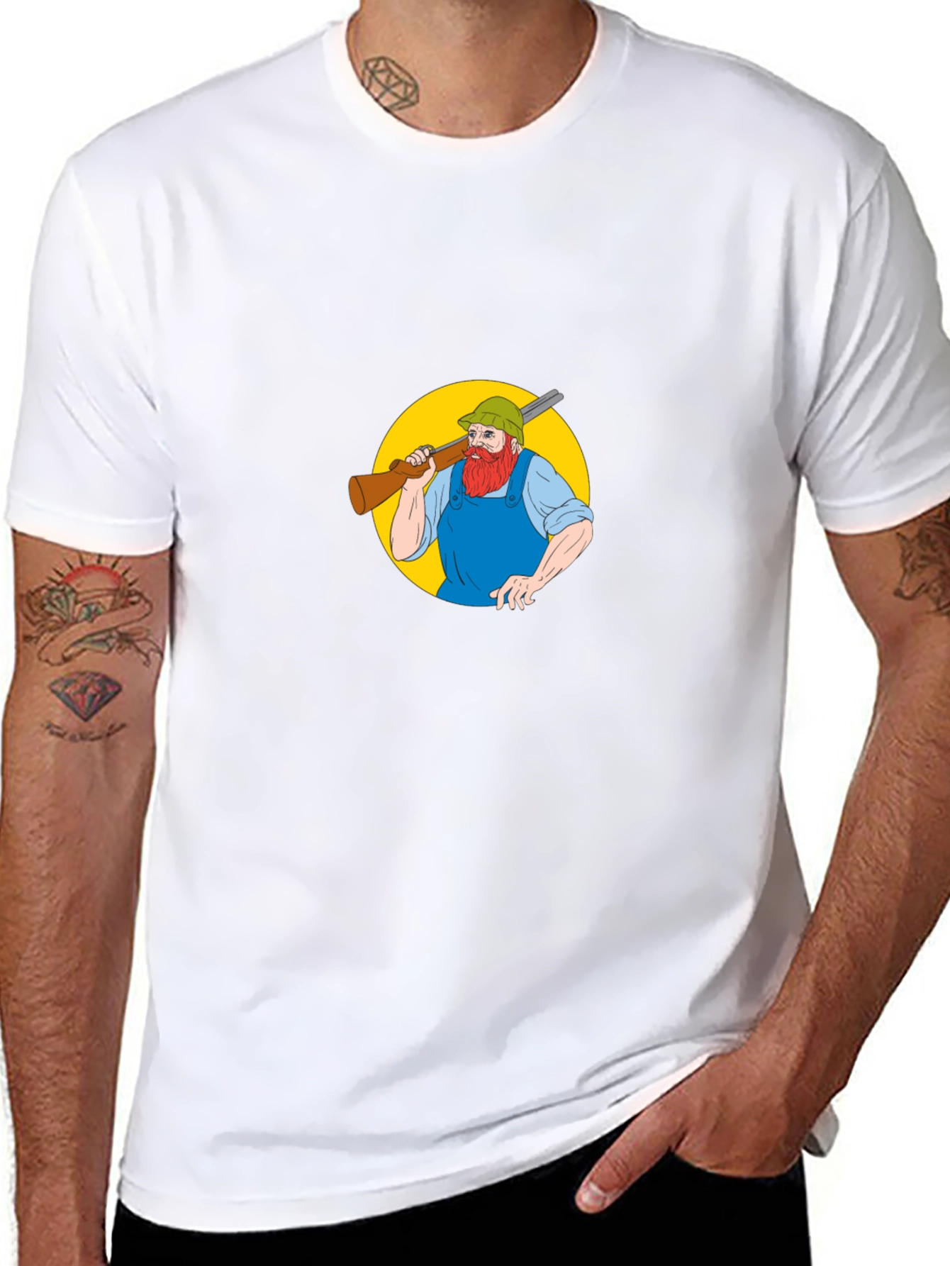 Cartoon Hunter T-Shirt - Black