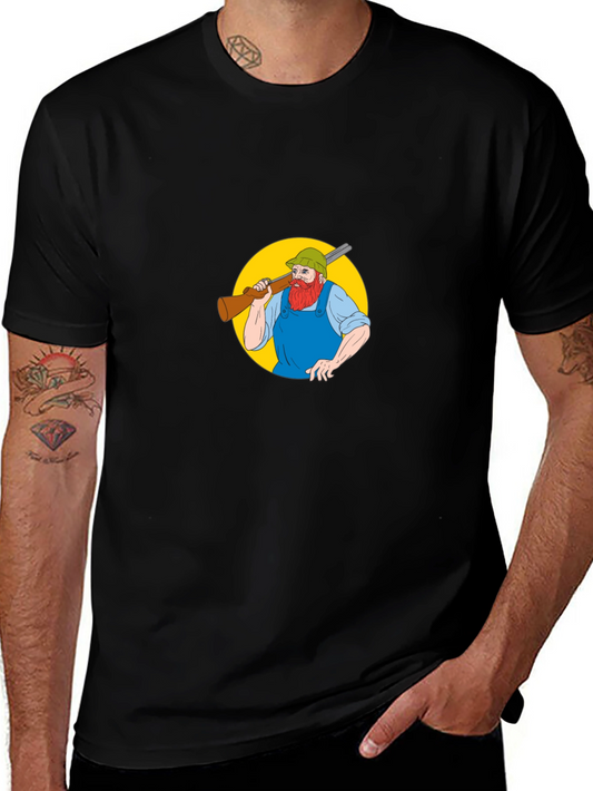 Cartoon Hunter T-Shirt - Black