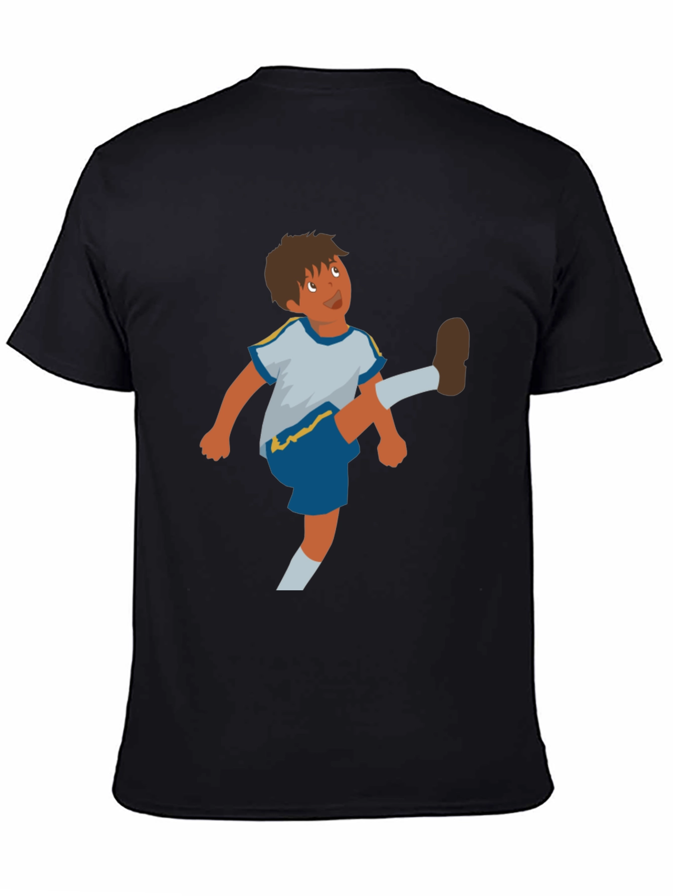 Cartoon Soccer Boy Graphic Tee - Casual Comfort