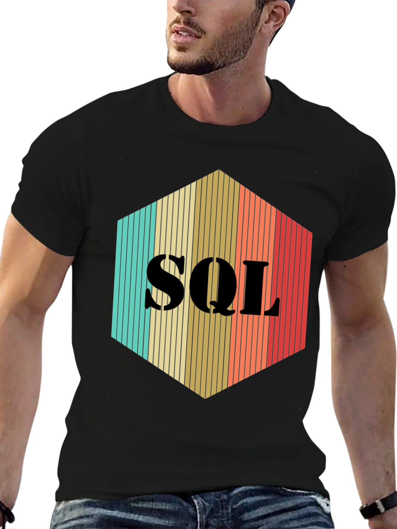 SQL Hexagon T-Shirt - Retro Programmer Tee