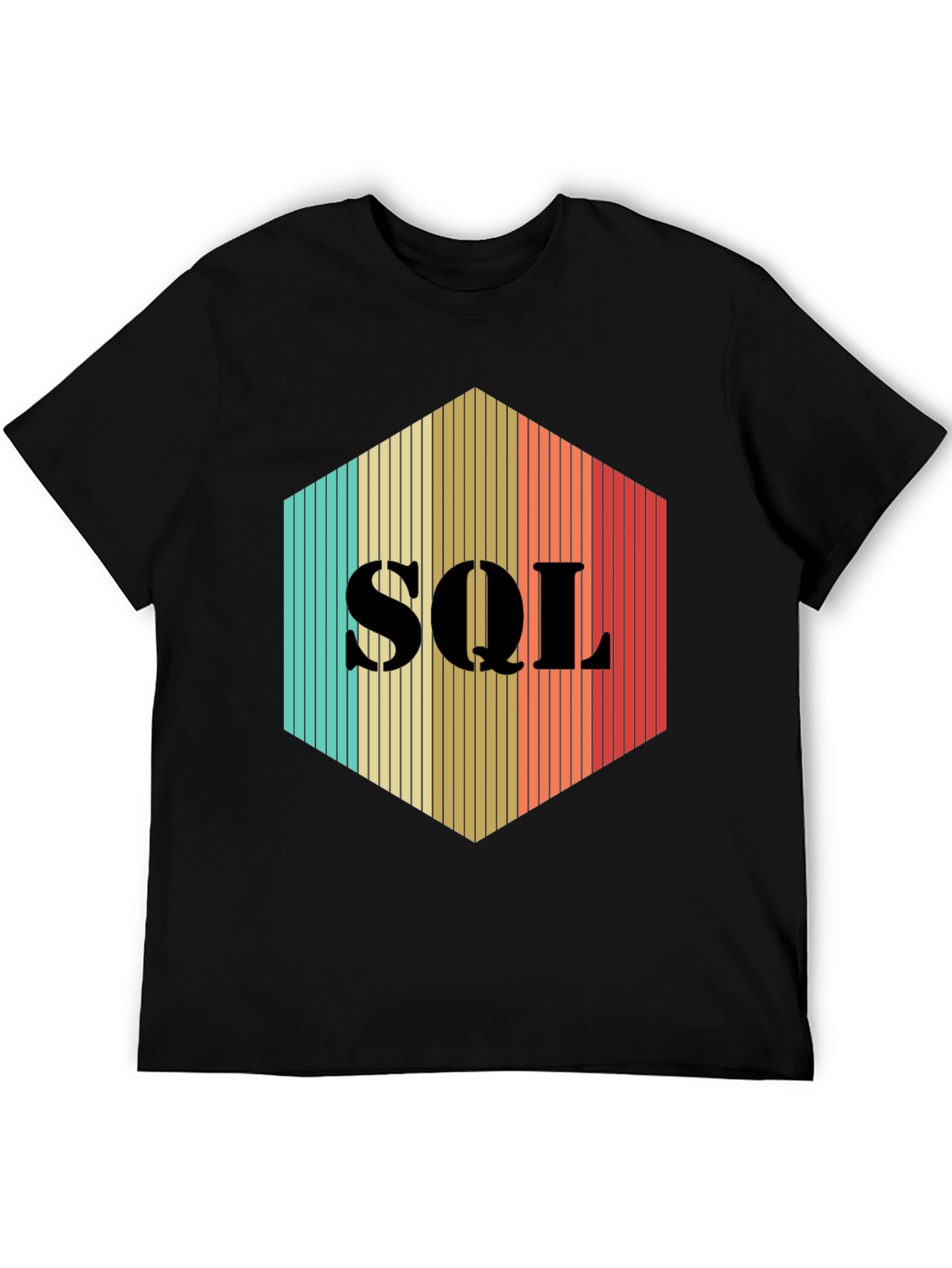 SQL Hexagon T-Shirt - Retro Programmer Tee