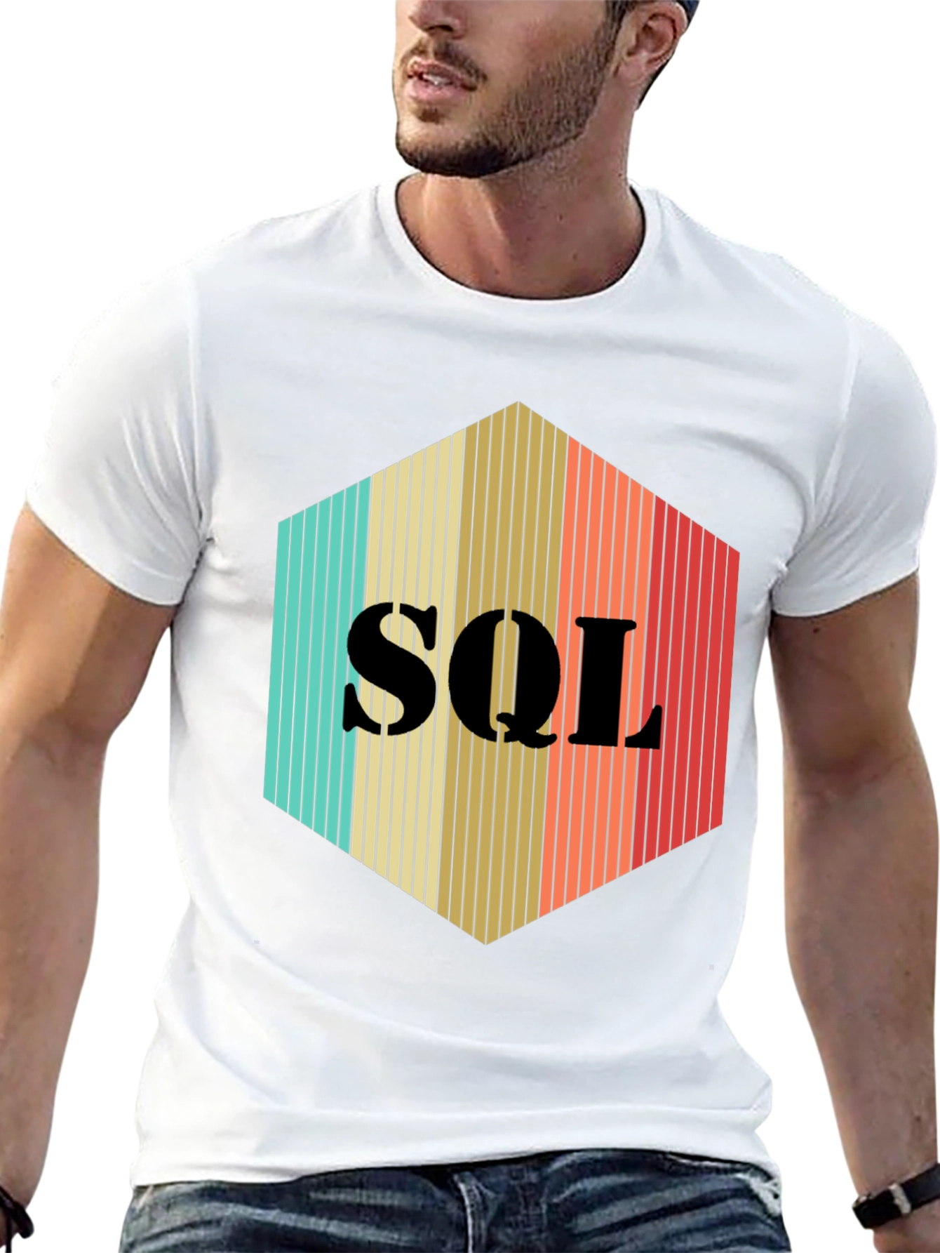 SQL Hexagon T-Shirt - Retro Programmer Tee