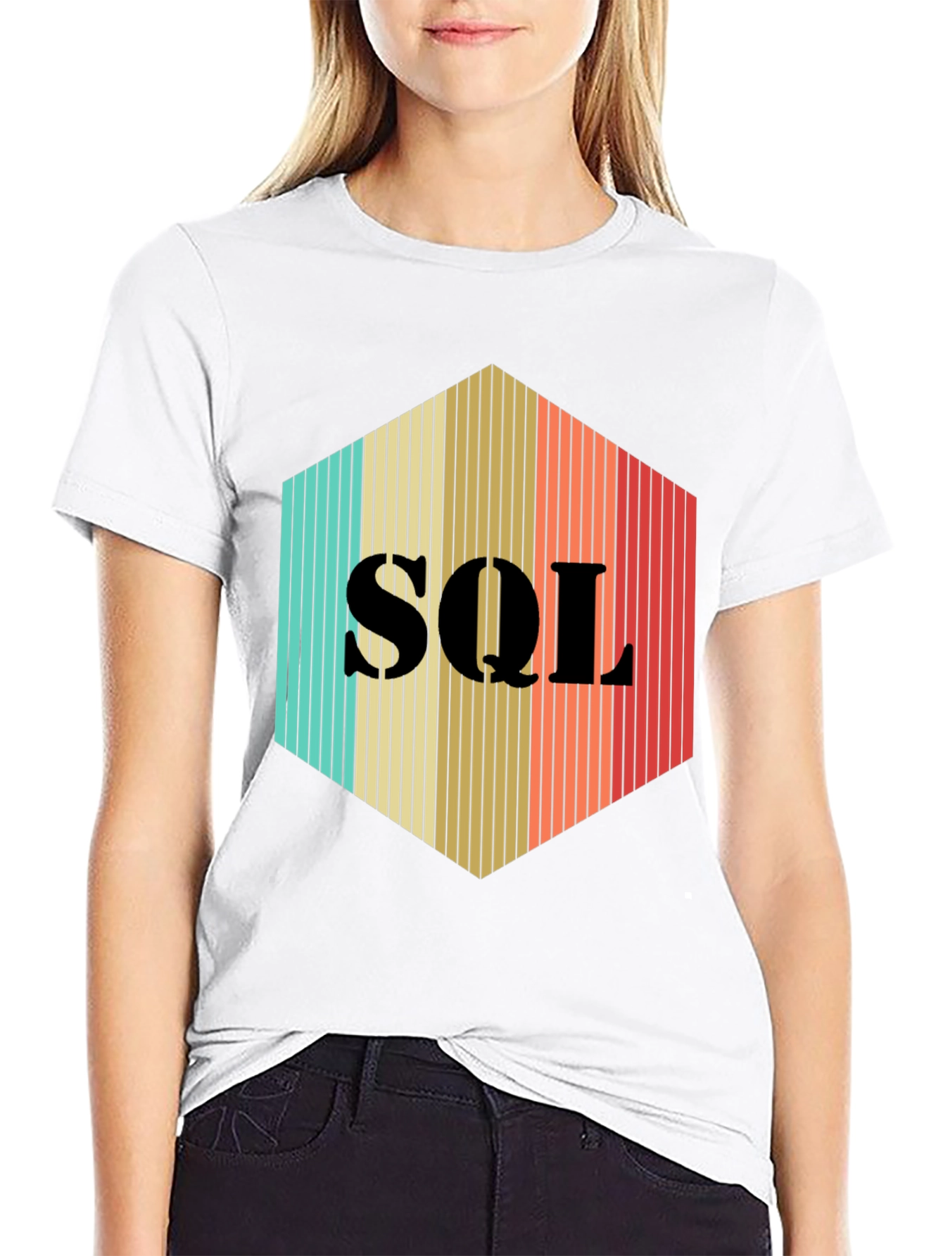 SQL Hexagon T-Shirt - Retro Programmer Tee