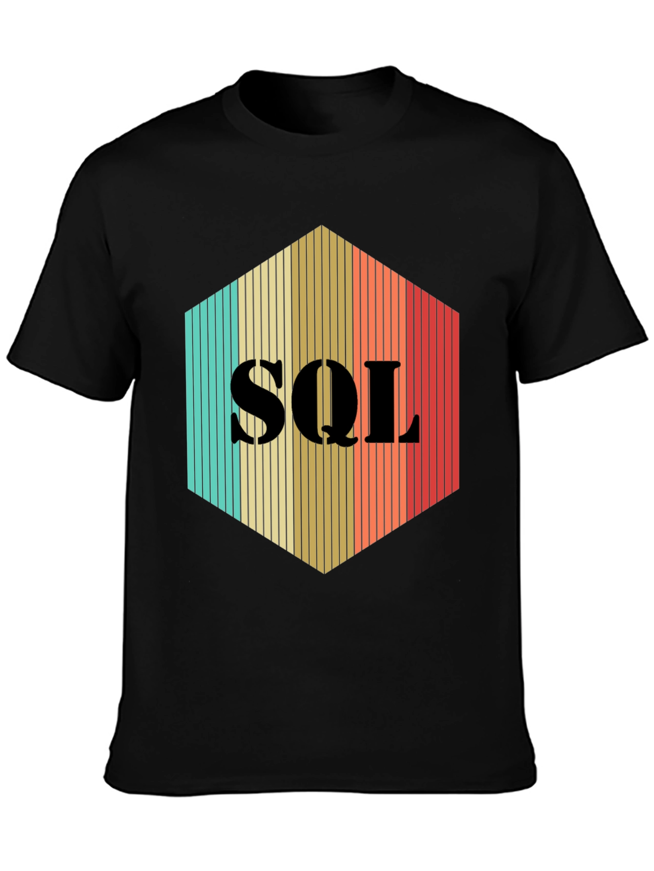 SQL Hexagon T-Shirt - Retro Programmer Tee