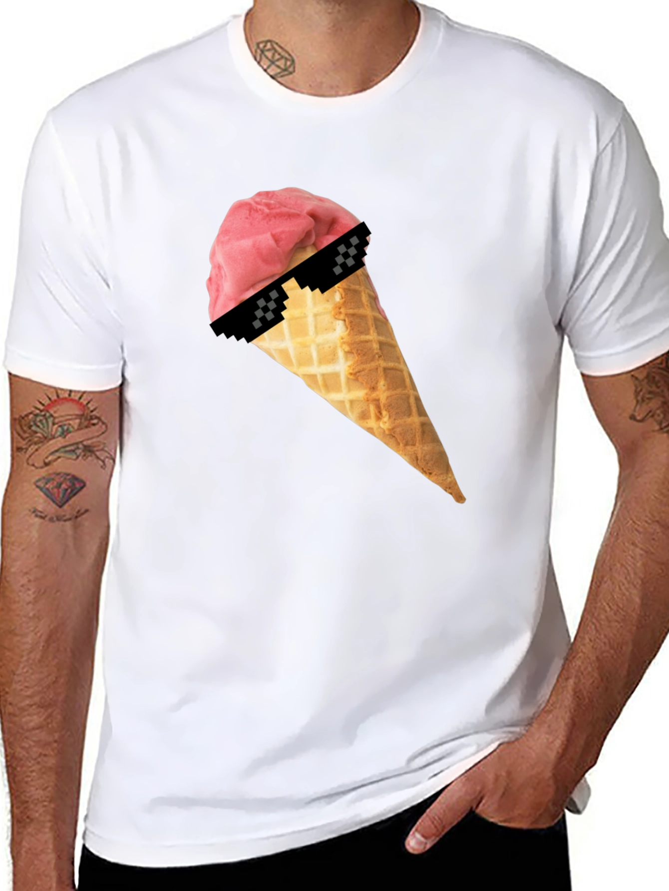 Cool Ice Cream Cone Graphic T-Shirt