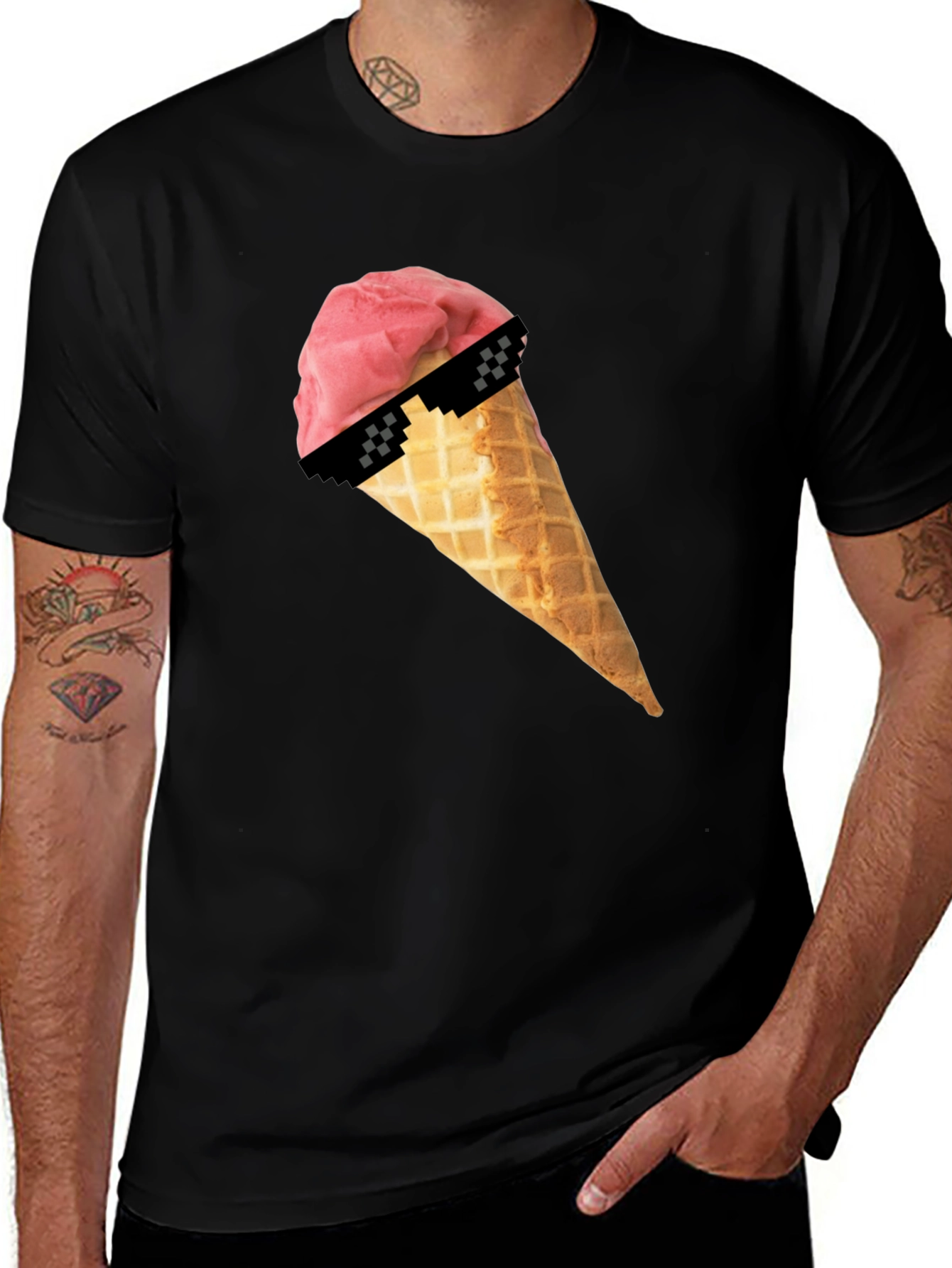 Cool Ice Cream Cone Graphic T-Shirt