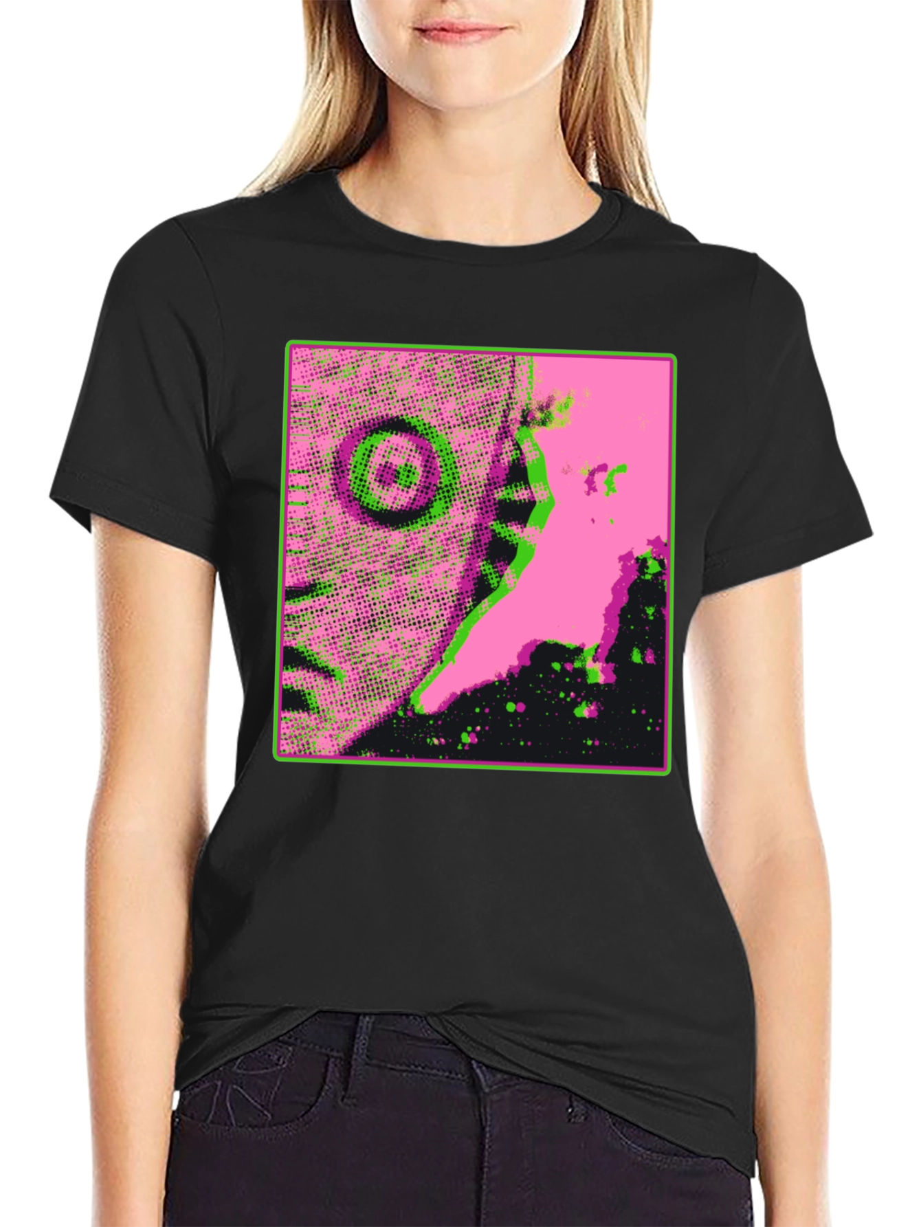 Eye-Catching Graphic Print Black T-Shirt