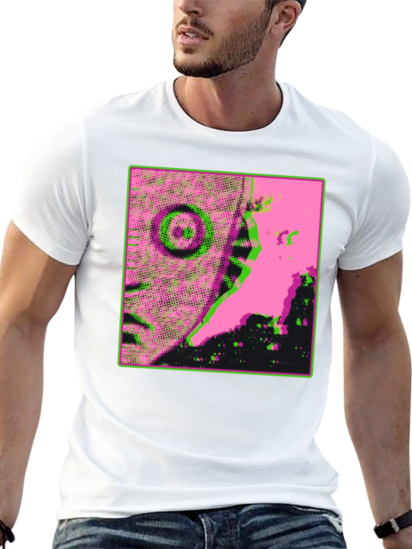 Eye-Catching Graphic Print Black T-Shirt